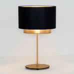 Lampa stołowa Mattia owalna, podwójna czarno-złota