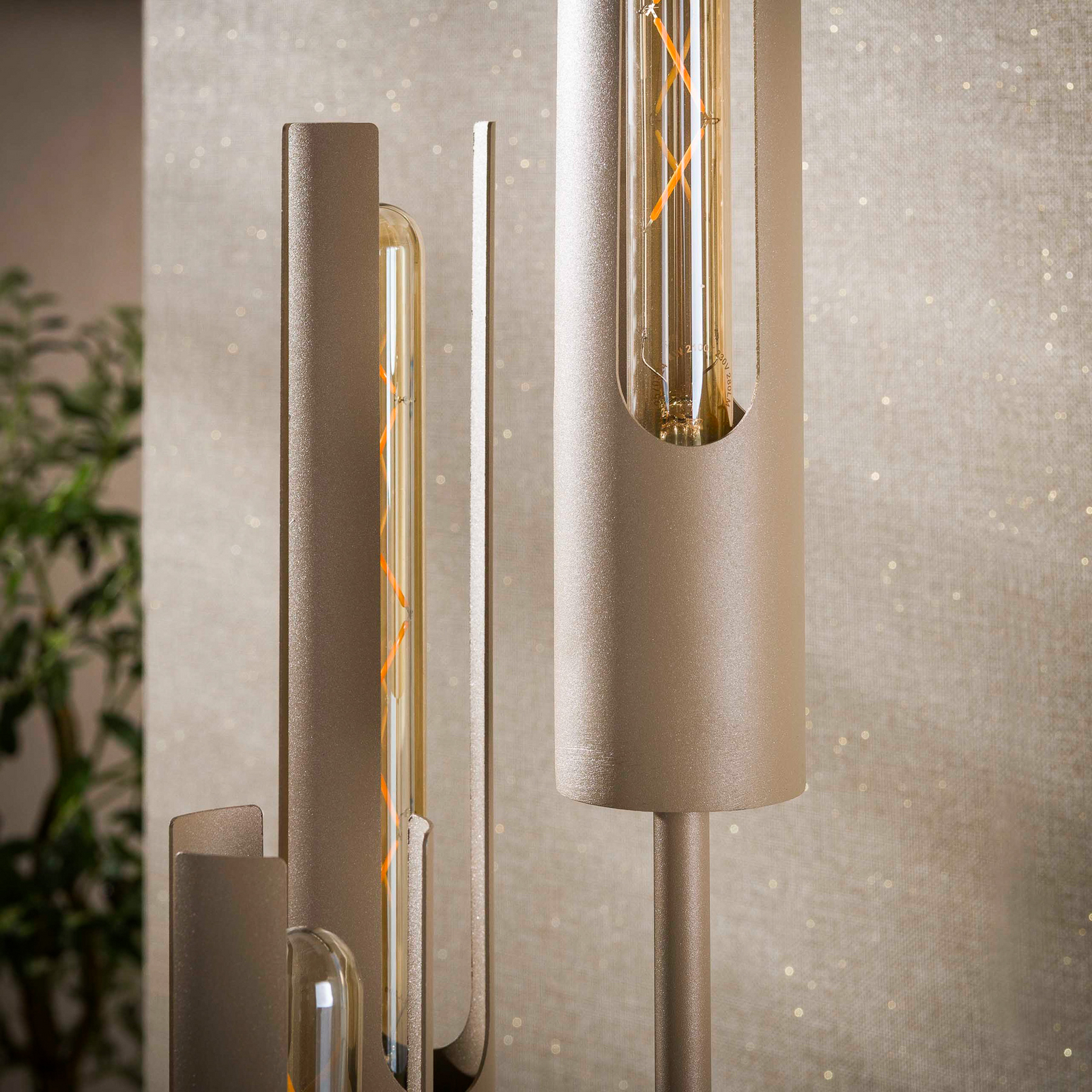 Stojací lampa Tube, 5 žárovek, béžová, kov, E27