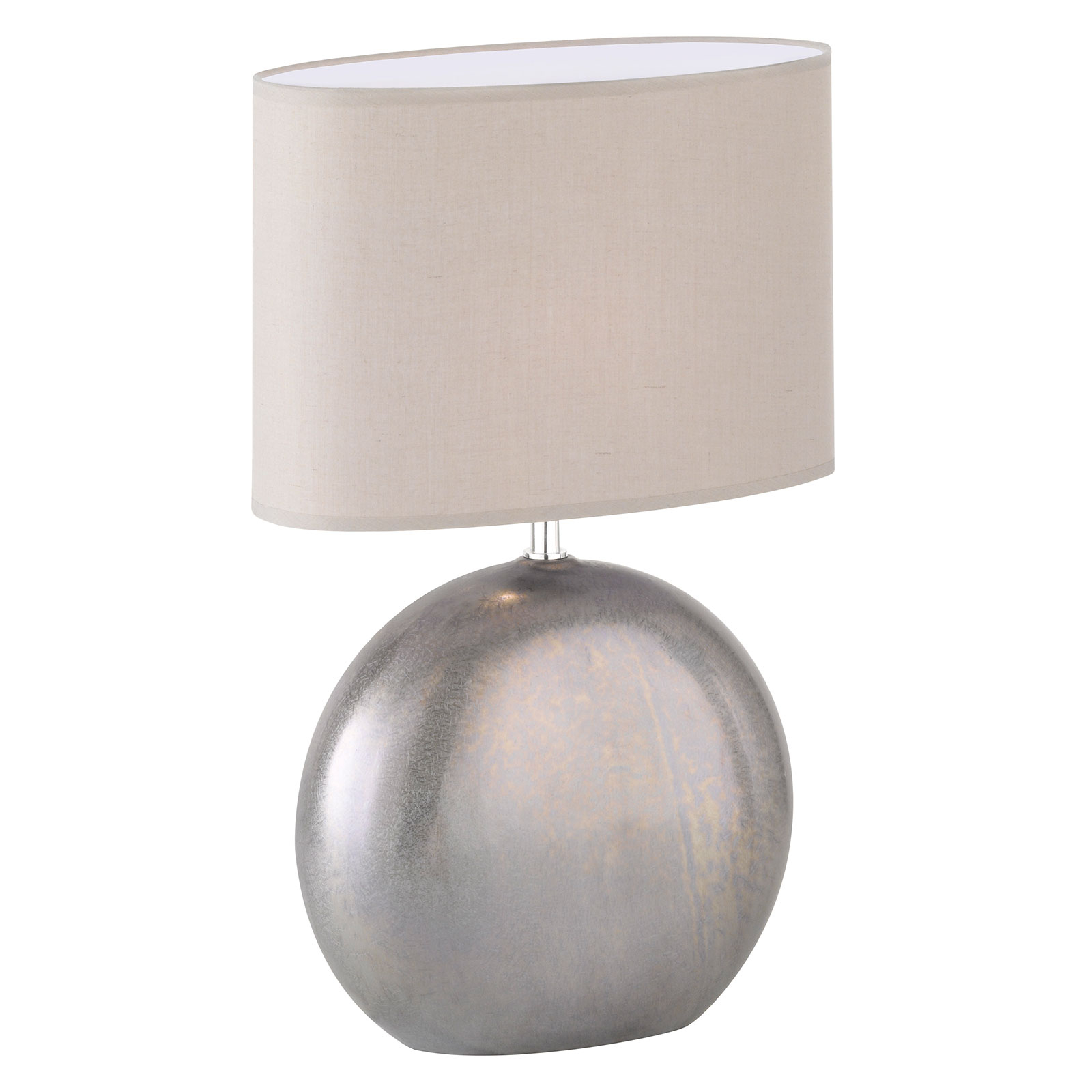 Fischer & Honsel Lino table lamp natural, ceramic base height 54 cm, for Living / Dining Room, ceramic, natural fabric, E27, 60 W, energy efficiency: A++, L: 34.5 cm, W: 17 cm, H: 54 cm