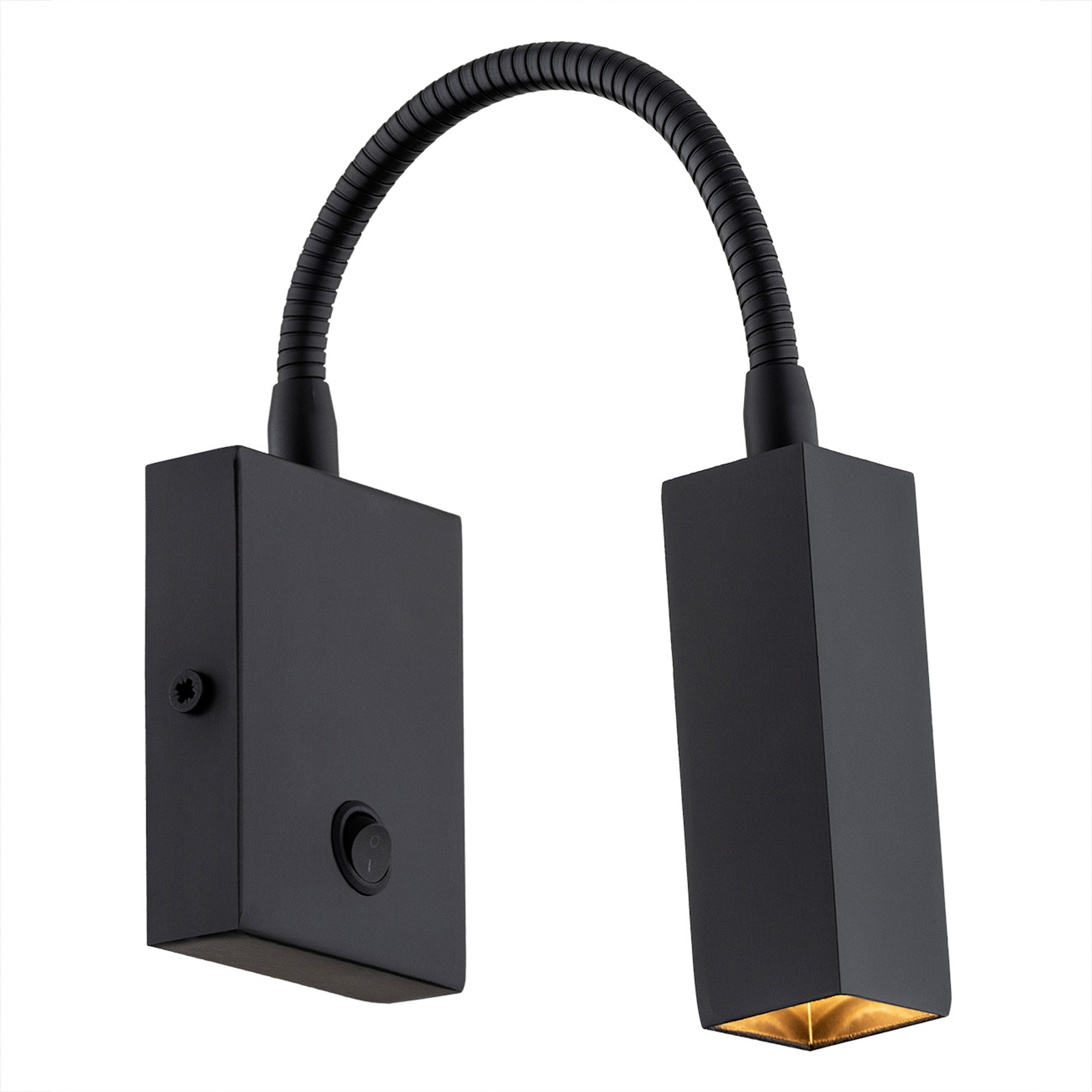 Wandleuchte Raisio, Flexarm, schwarz