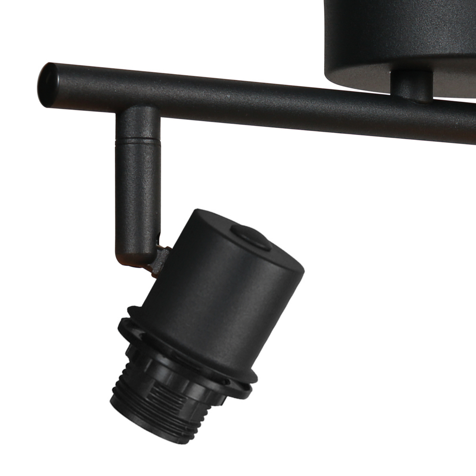 Φωτιστικό οροφής Sumba, 2 λάμπες, μαύρο, μπαμπού φυσικό/μαύρο, E14