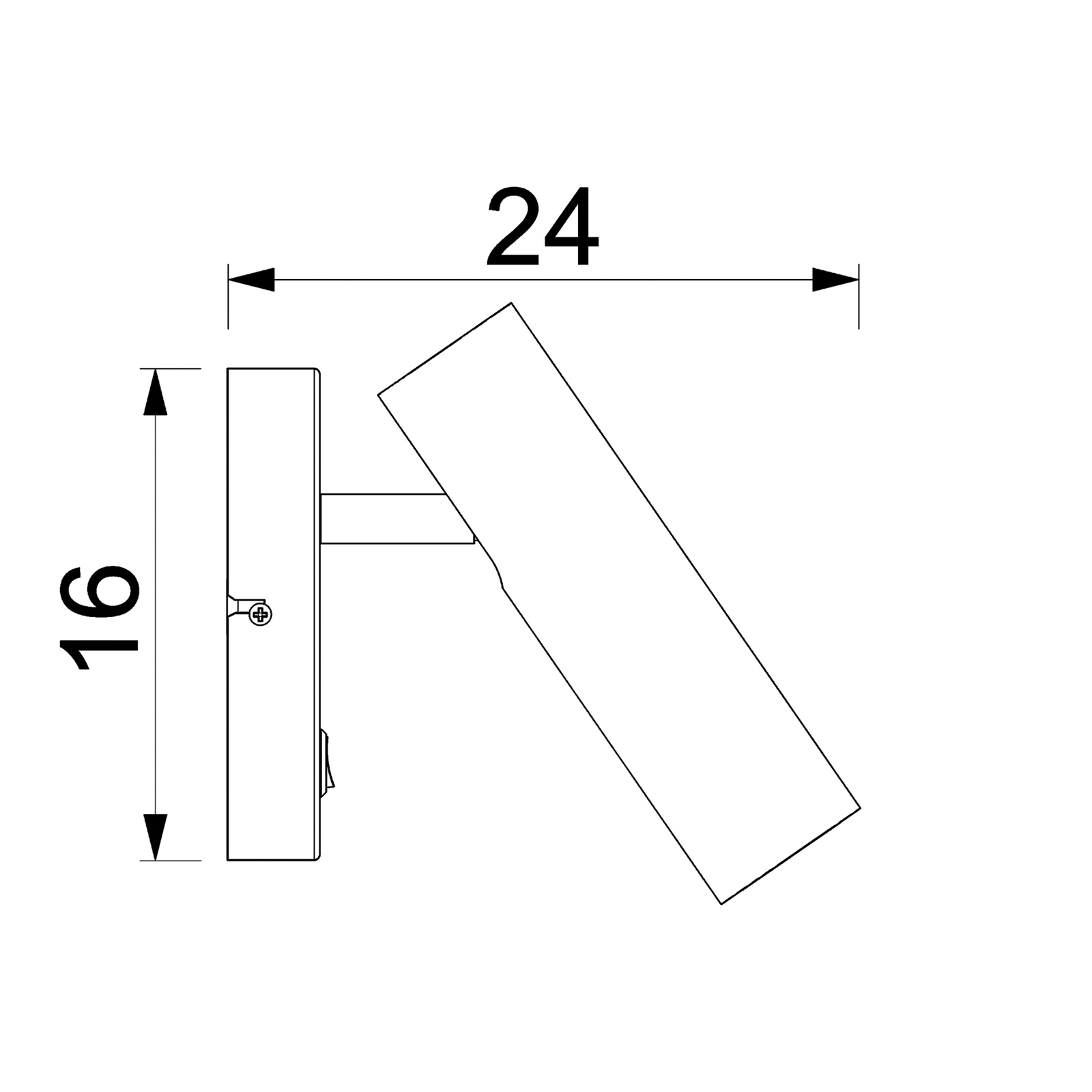 Axion wandlamp, 1-lamp, titaniumkleurig, staal