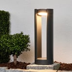 "Lucande" LED pjedestalo šviestuvas "Dylen", pilkas, metalinis, 50 cm, IP65