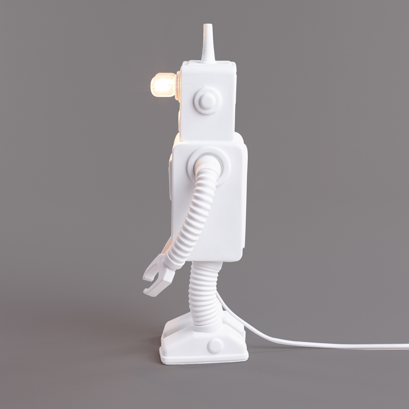 LED decoratie-tafellamp Robot Lamp, Porselein, wit