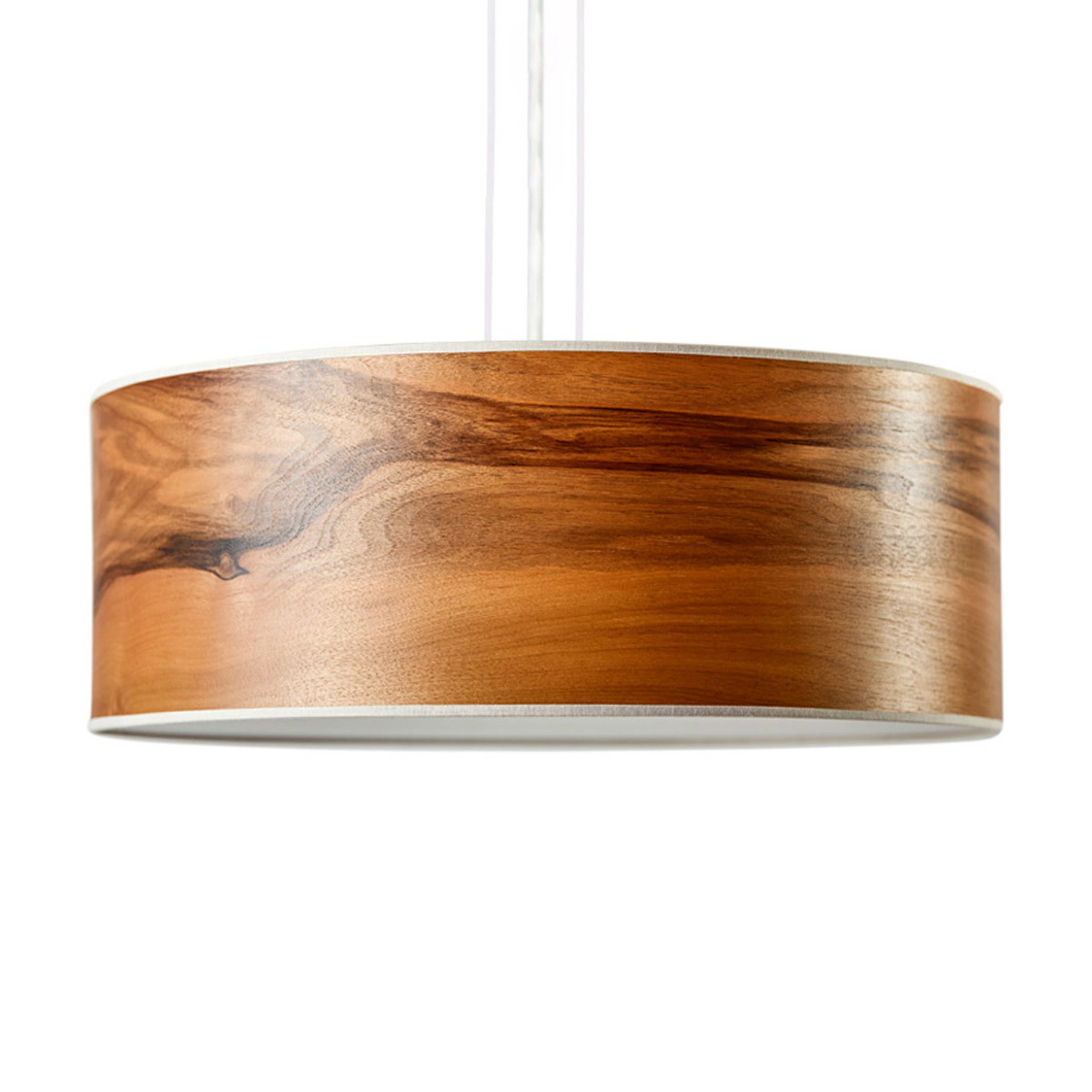 LeuchtNatur Discus Lampe 55cm Nussbaum europ. weiß