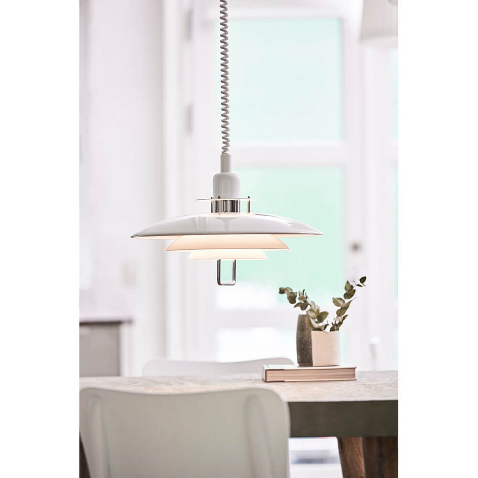 Primus II Pendel Ø43 White/Chrome Belid - Spisestue - Metal