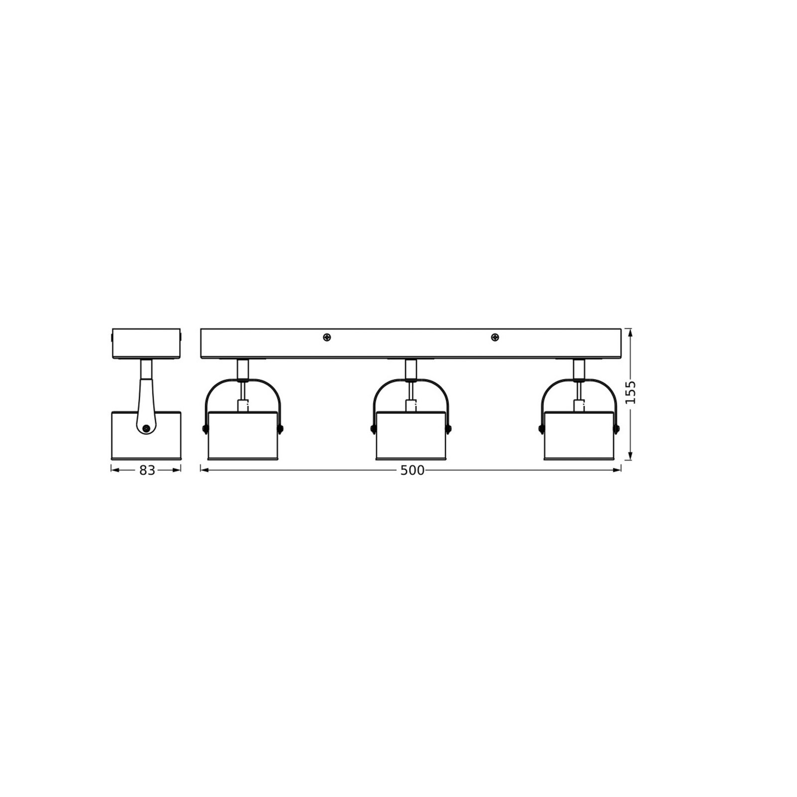 OSRAM LED-Deckenleuchte JUPITER, 3-flammig, silber, Metall
