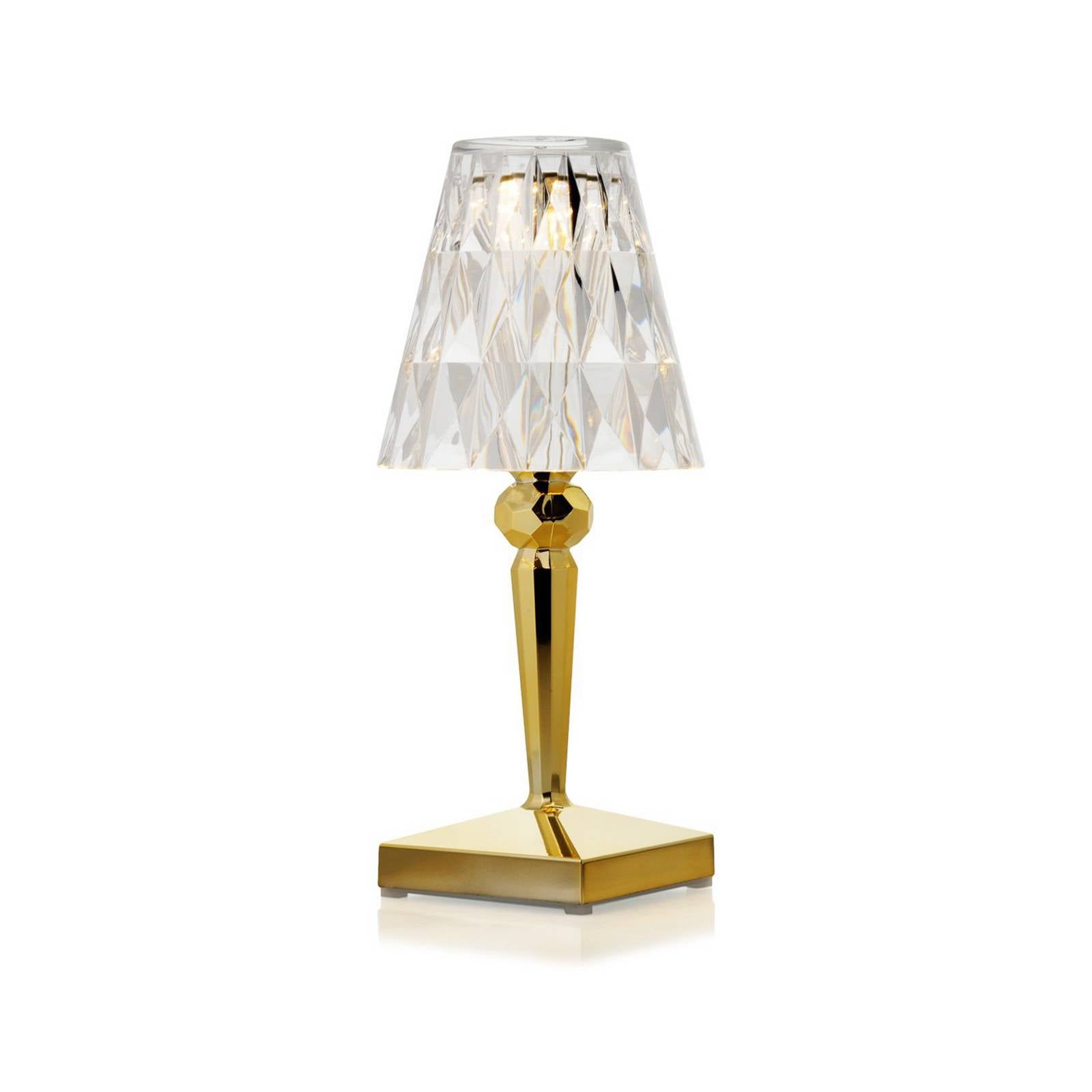 Kartell LED-Akku-Tischlampe Battery, 26 cm, goldfarben, IP54