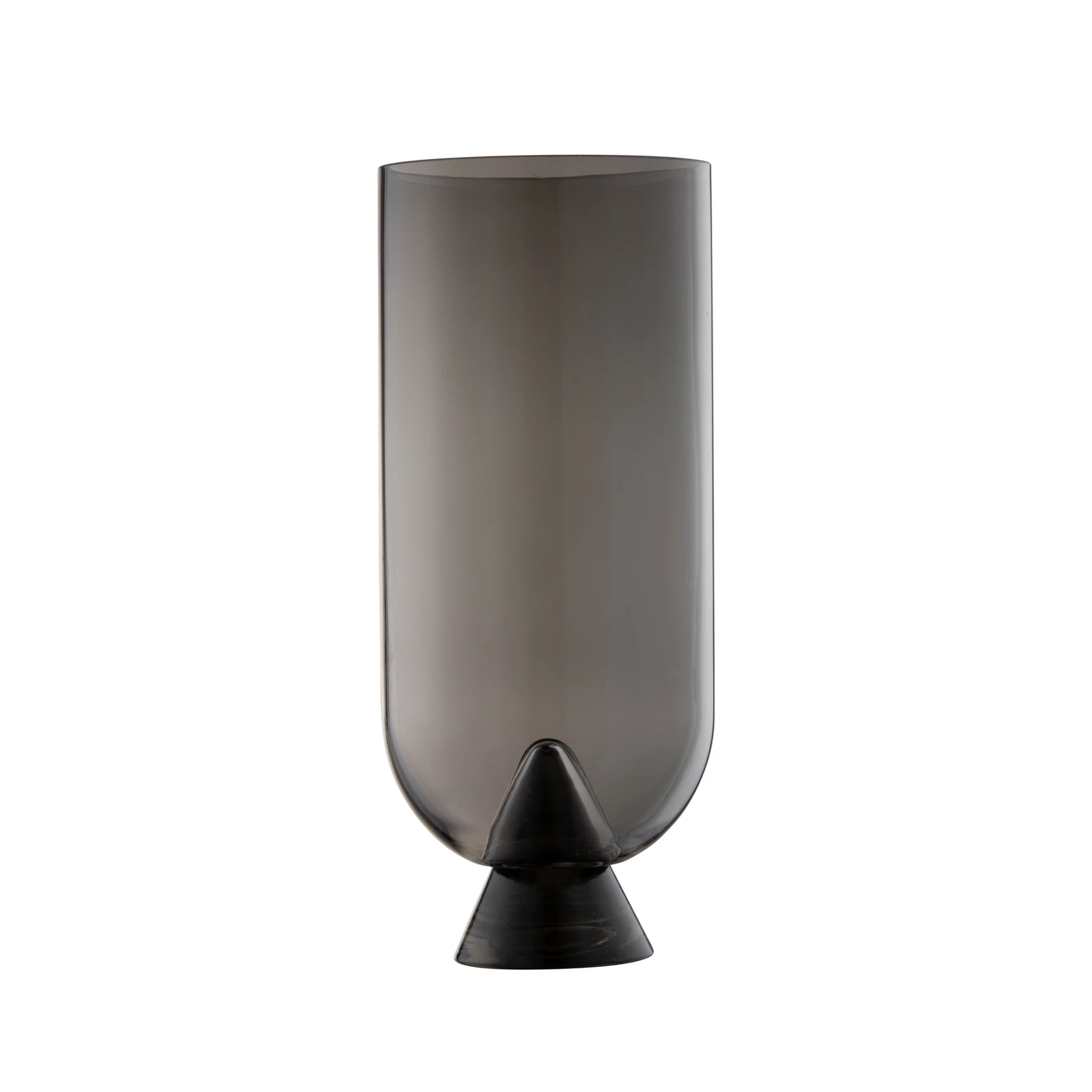 AYTM Glacies vase, smoky grey, height 29 cm, glass, handblown