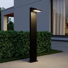 Svetelný stĺpik Lucande LED Silvan, 100 cm, senzor, antracitová farba