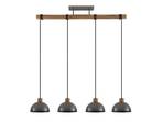 Durbis 4 Lustră Pendul Dark Grey/Wood - Lindby