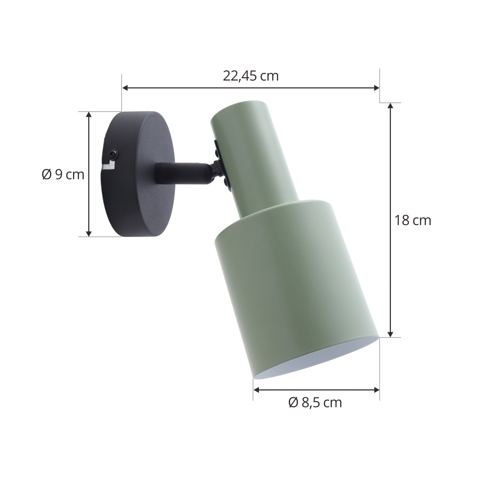 Ovelia Wall Lamp Green/Black - Lindby