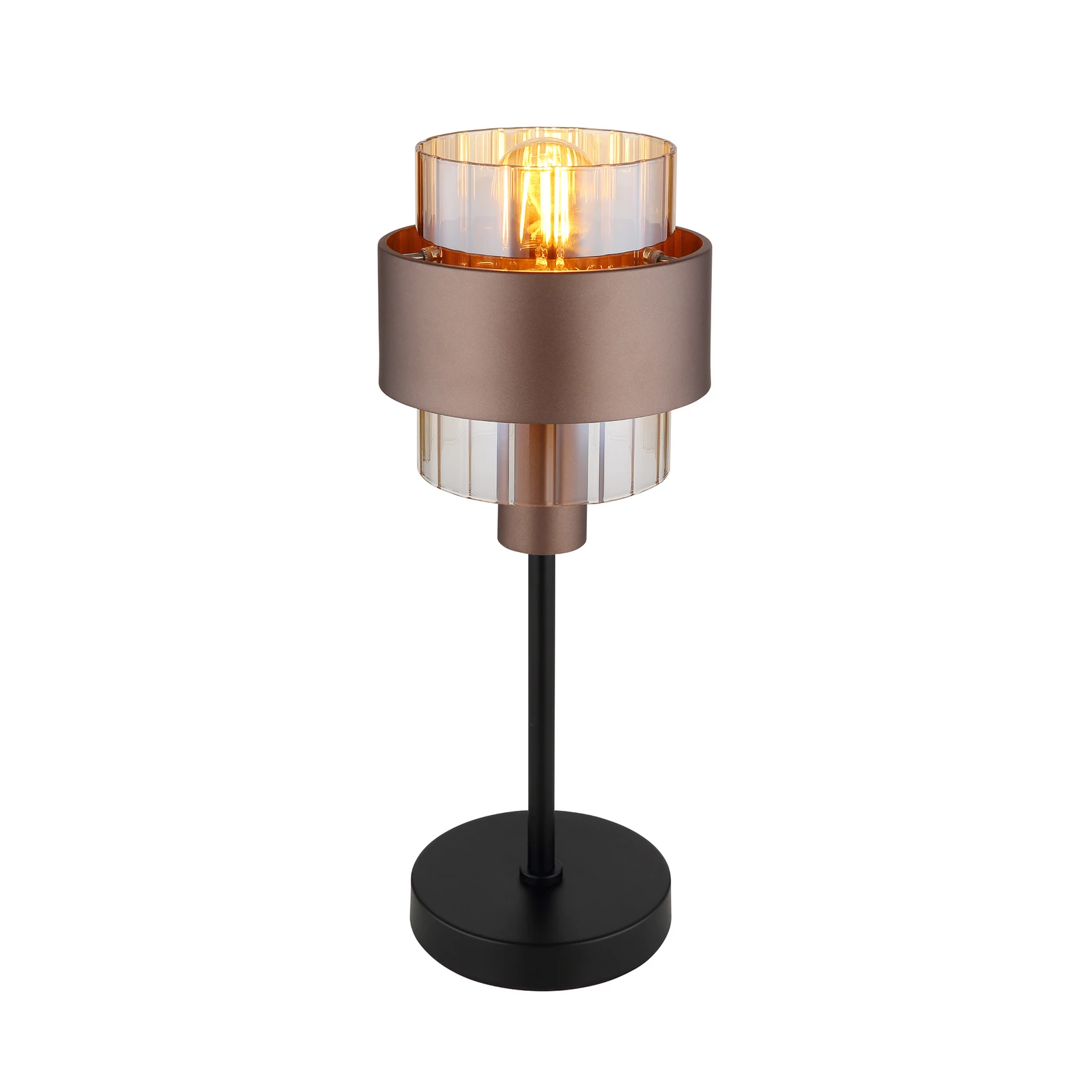 Tischlampe Milley, Höhe 47 cm, bronzefarben, Metall