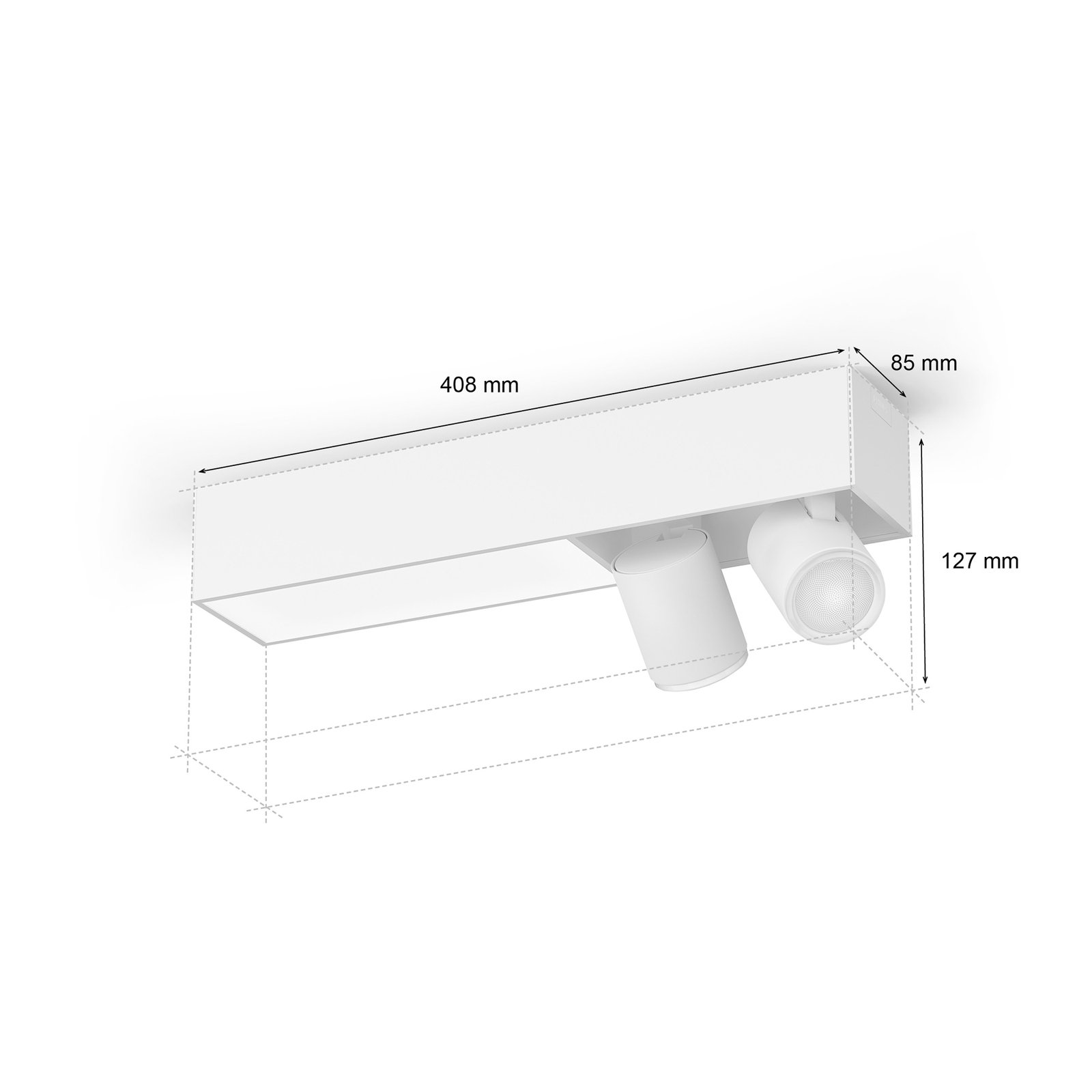 Philips Hue Centris LED-loftspot, hvid, 2 lyskilder, RGB CCT