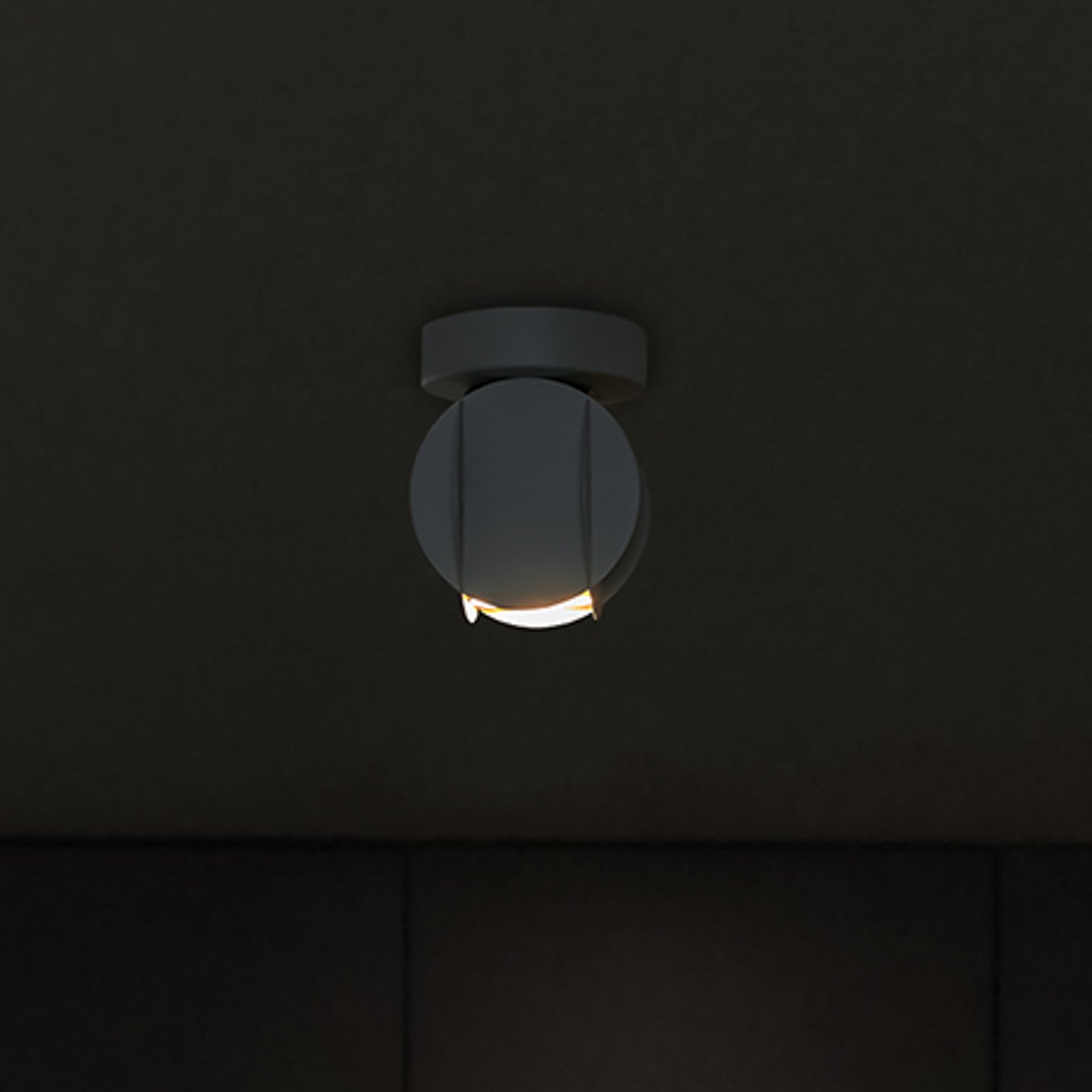 GAMBIT kattokohdevalaisin, musta, Ø 10 cm, metalli, GU10 LED
