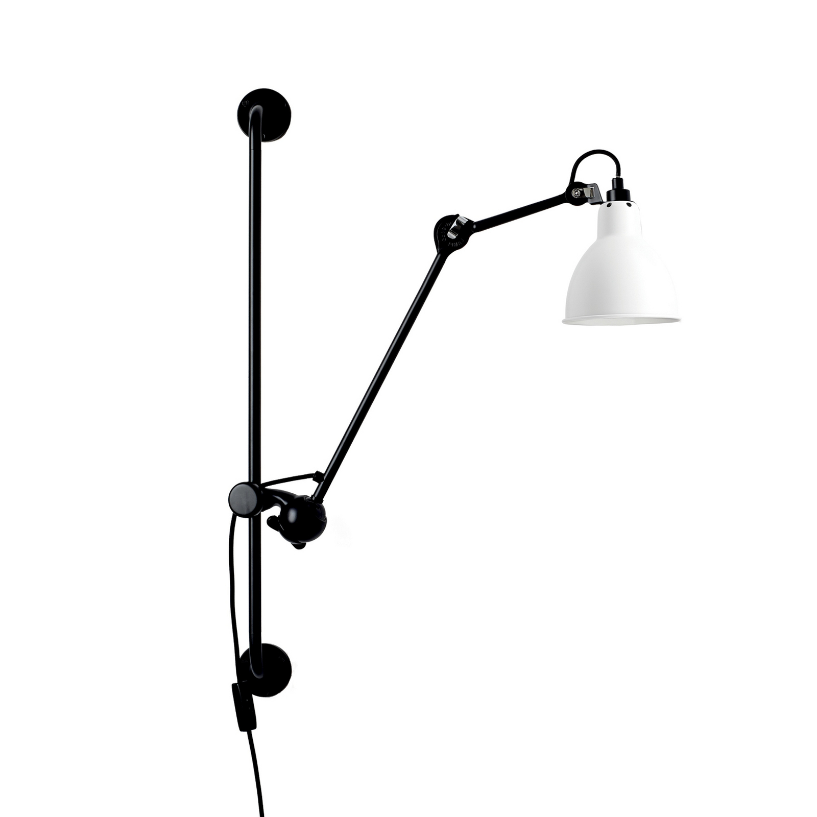 210 Vegglampe svart/hvit – Lampe Gras