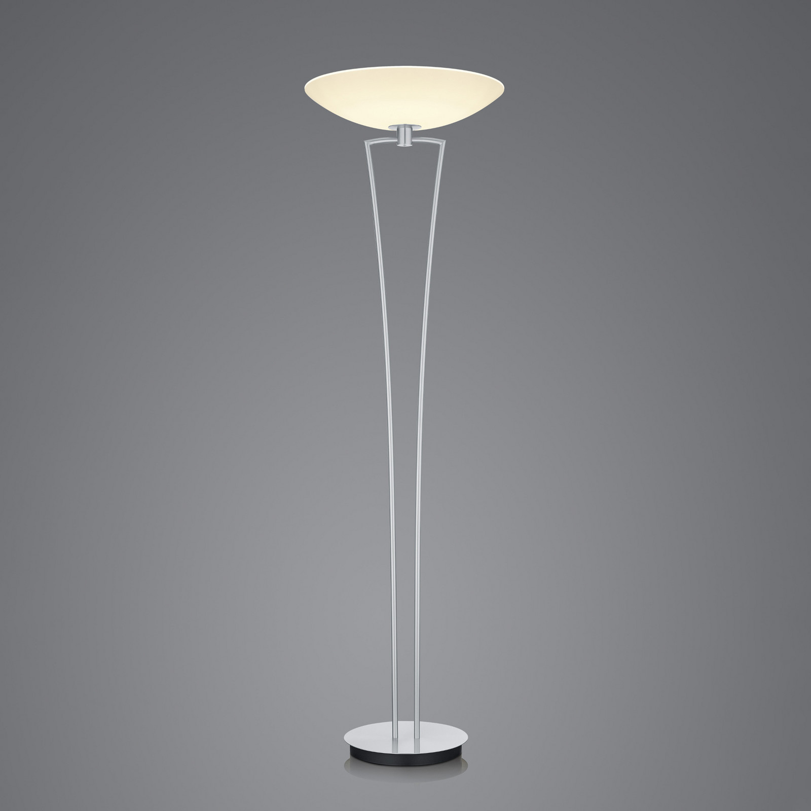 BANKAMP Lady lampadar LED ZigBee nichel - Camera de zi / sufragerie - modern - nichel mat alb opal - Alamă