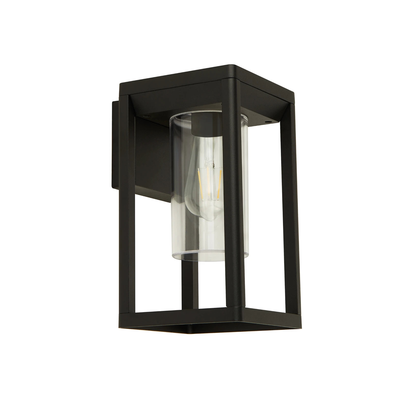 Āra sienas lampa „Atlanta“, melna, platums 16 cm, metāls