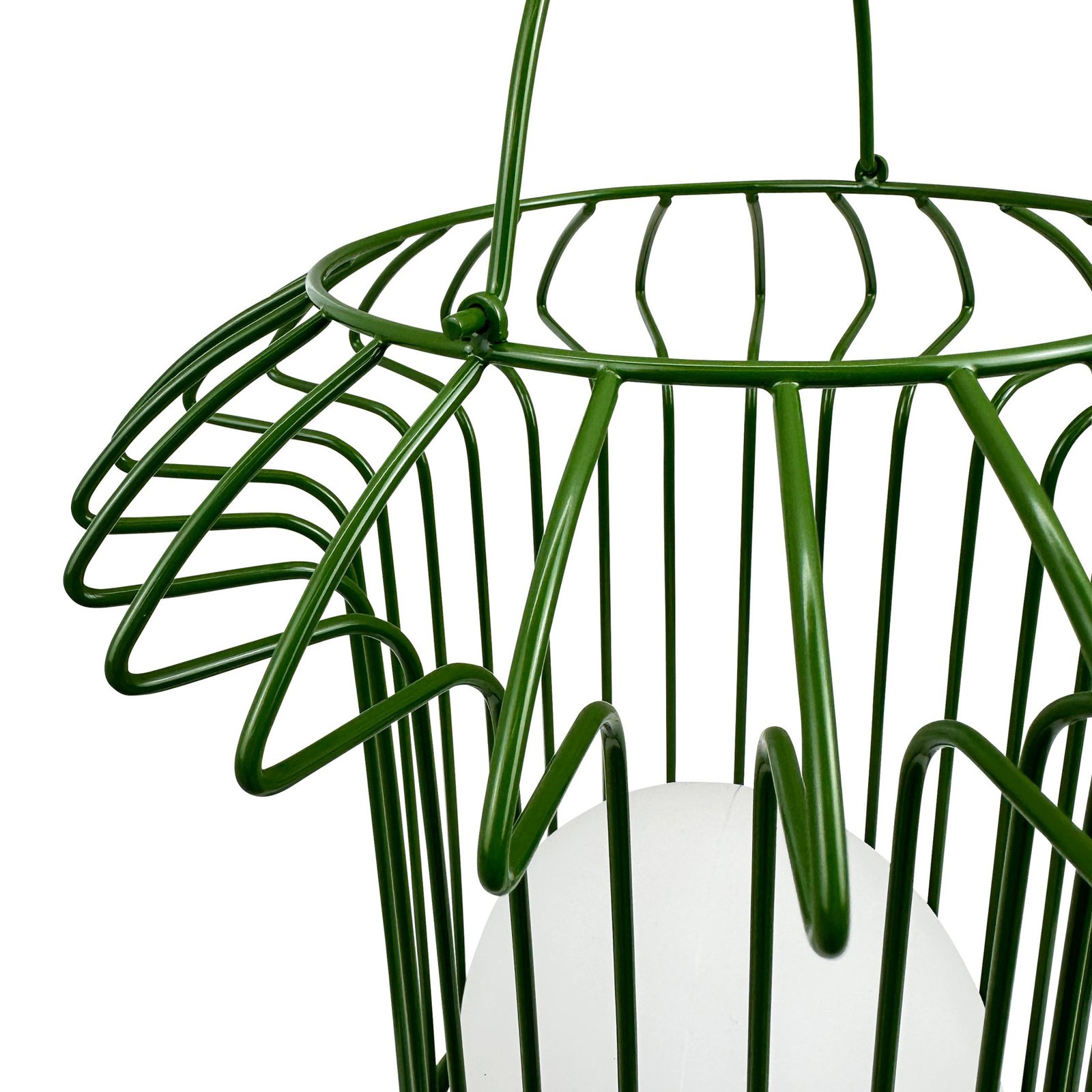 Dyberg Larsen Lampe de table LED rechargeable Basket, vert, métal