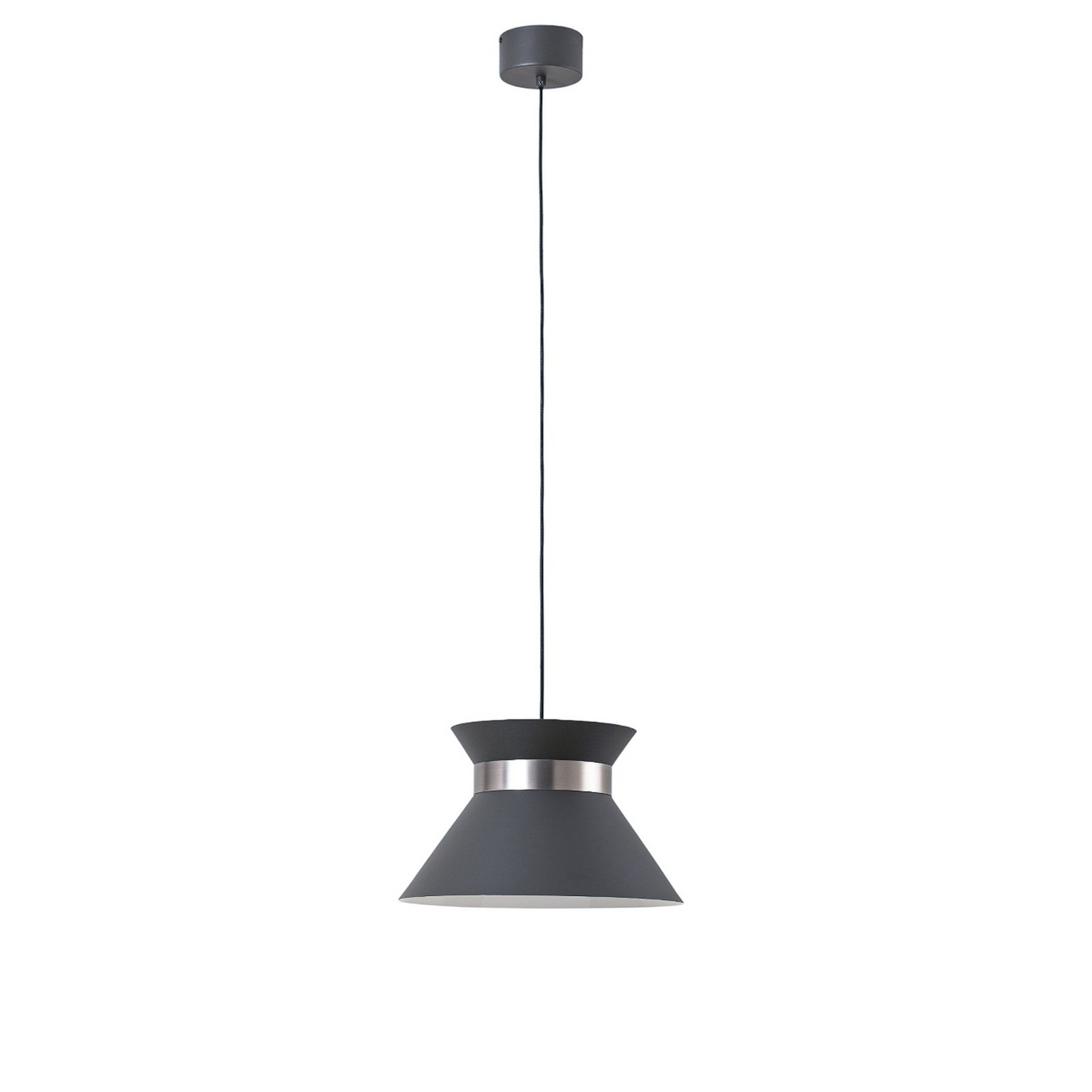 Hanglamp Avery met metalen kap antraciet/nikkel