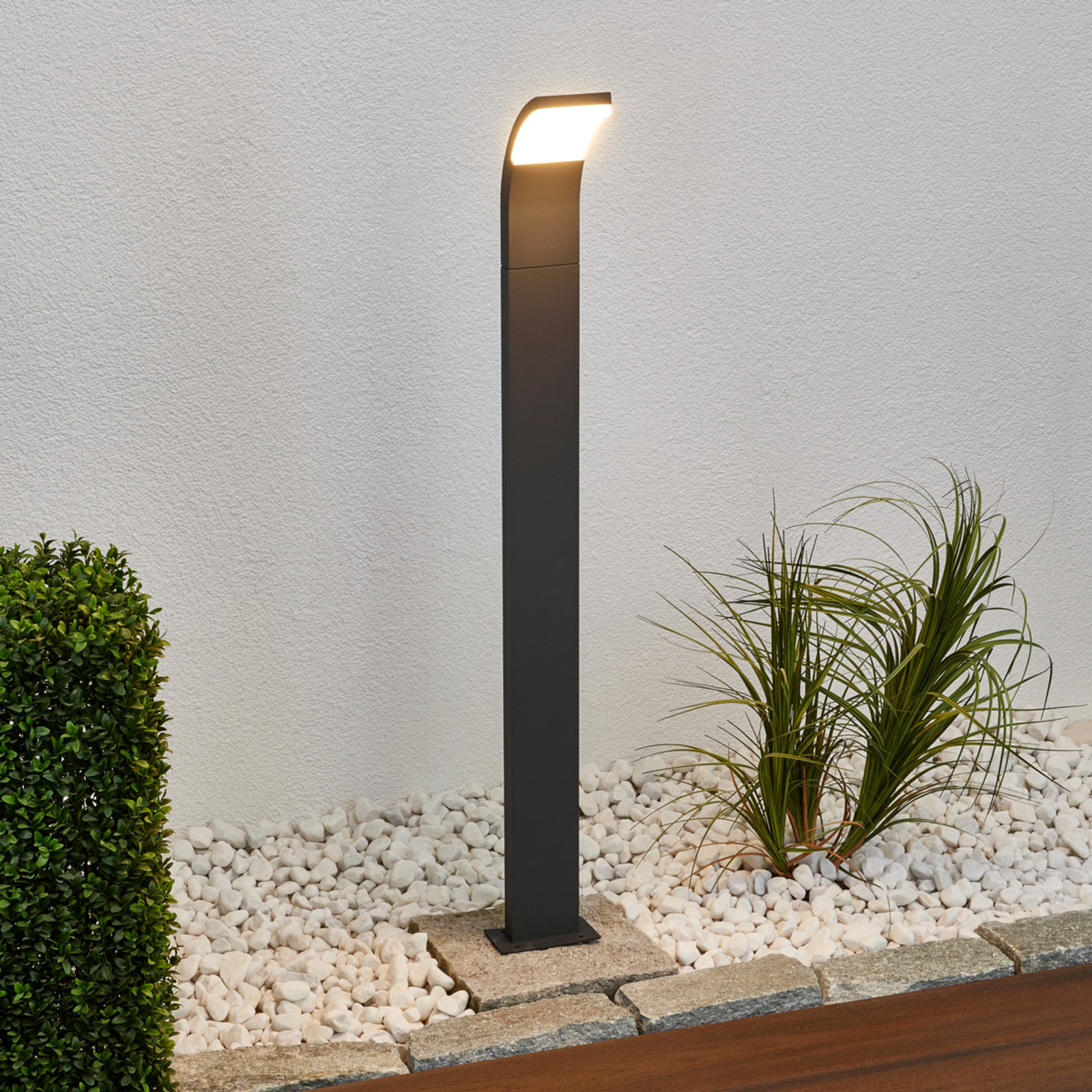 Grafitfarbene LED-Wegeleuchte Timm, 100 cm
