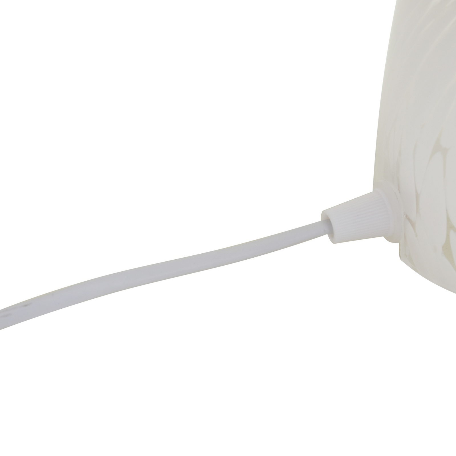 Lindby Hubi bordlampe, hvid, glas, Ø 22 cm, svampeform