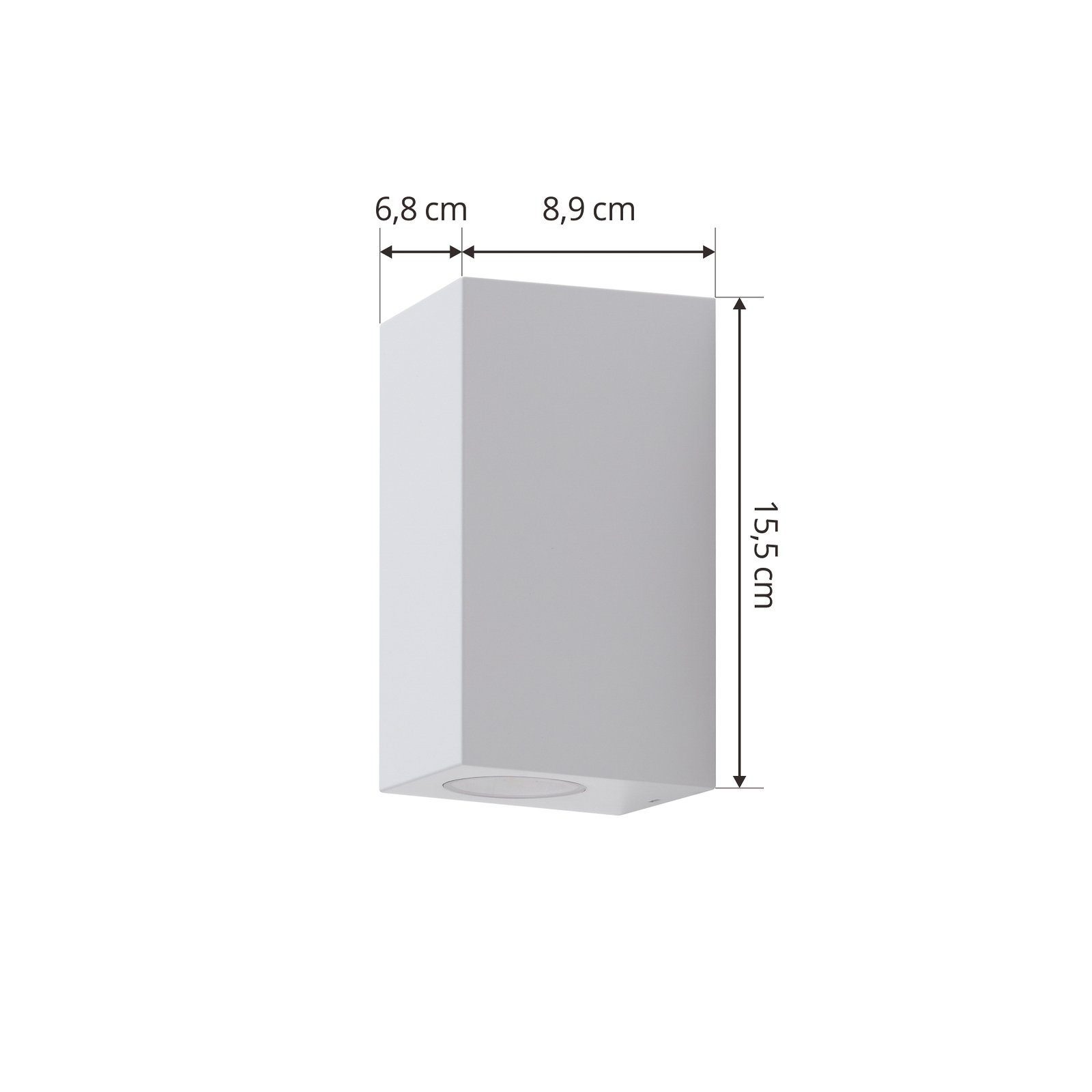 Candeeiro de parede exterior Prios Irfan angular branco 15,5 cm