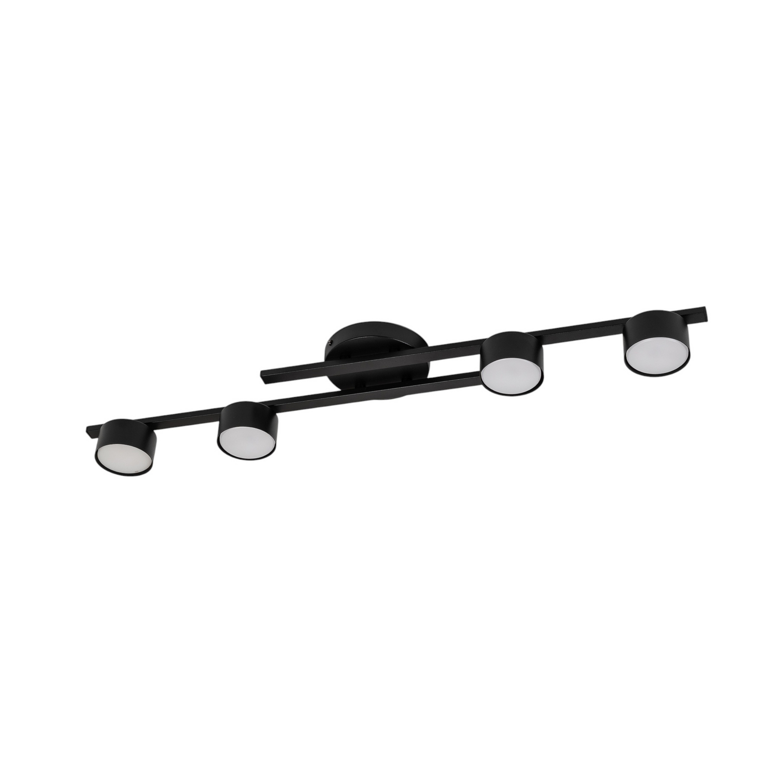 Fragment ceiling lamp, black, length 86 cm, metal, 4-bulb.