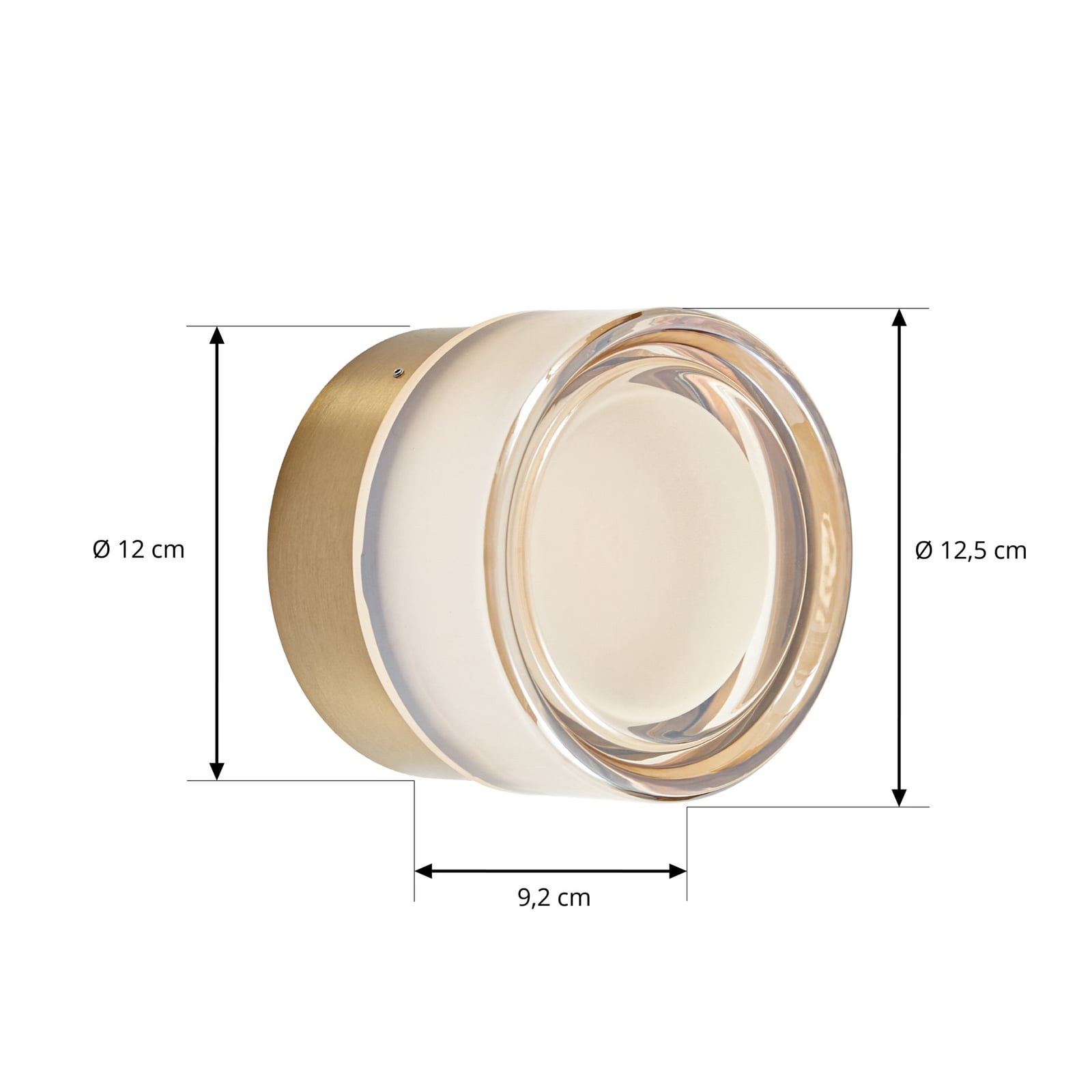 Nástenné svetlo Somber s LED osvetlením, bronzová/jantárová, Ø 12,5 cm, IP44 – Nástenné svetlo Somber s LED osvetlením, bronzová/jantárová, Ø 12,5 cm, IP44 –