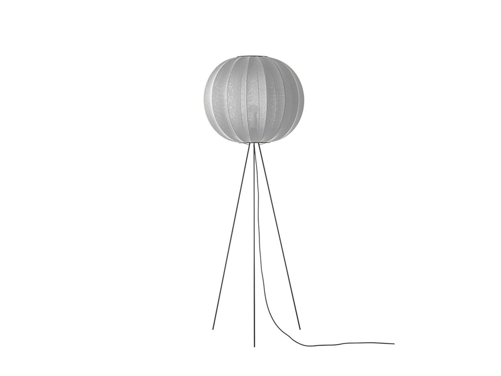 Knit-Wit 60 Round Gulvlampe Høy Silver - Made By Hand - Stue - Aluminium