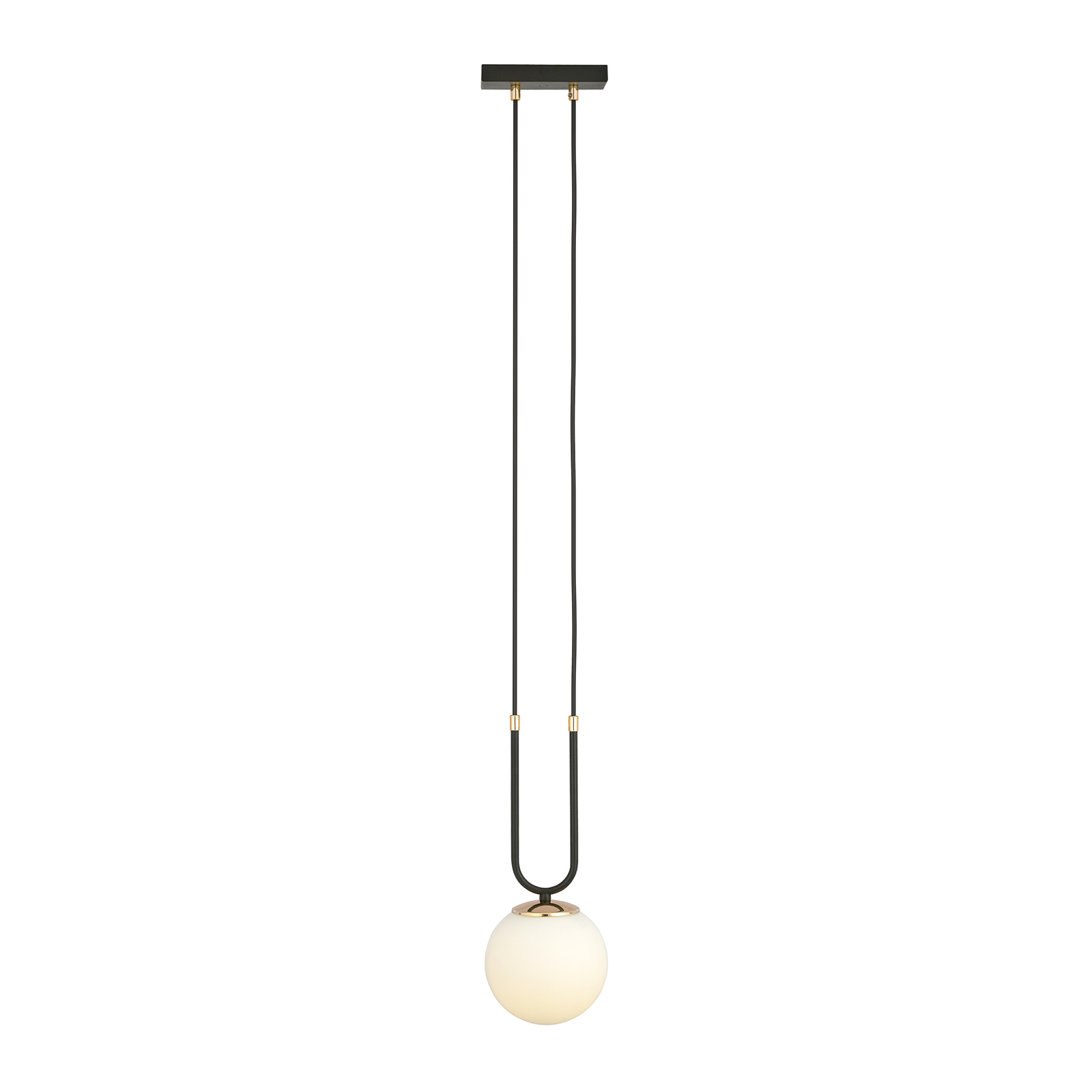 Hanglamp Glam, zwart/opaal, 1-lamp