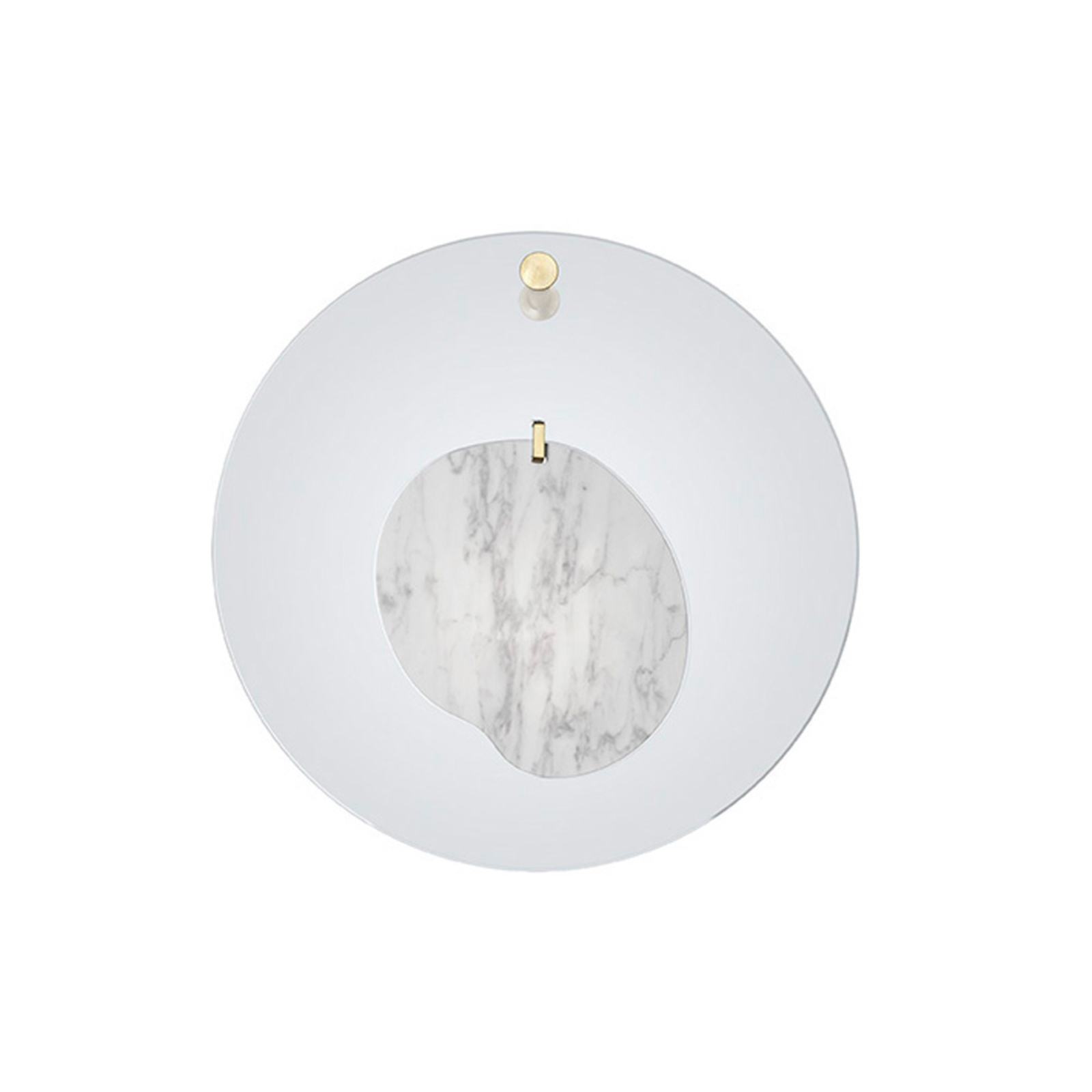 FOSCARINI Foscarini Gioia LED wall light Ø 40 cm blue, for Living / Dining Room, PMMA, marble, aluminium, brass, 10 W, energy efficiency: A+