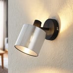 Φωτιστικό τοίχου Lindby Joudy, κύλινδρος, βουρτσισμένο αλουμίνιο