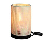 Lampa stołowa Tina, wzór biały, cylindryczna, Ø 14 cm