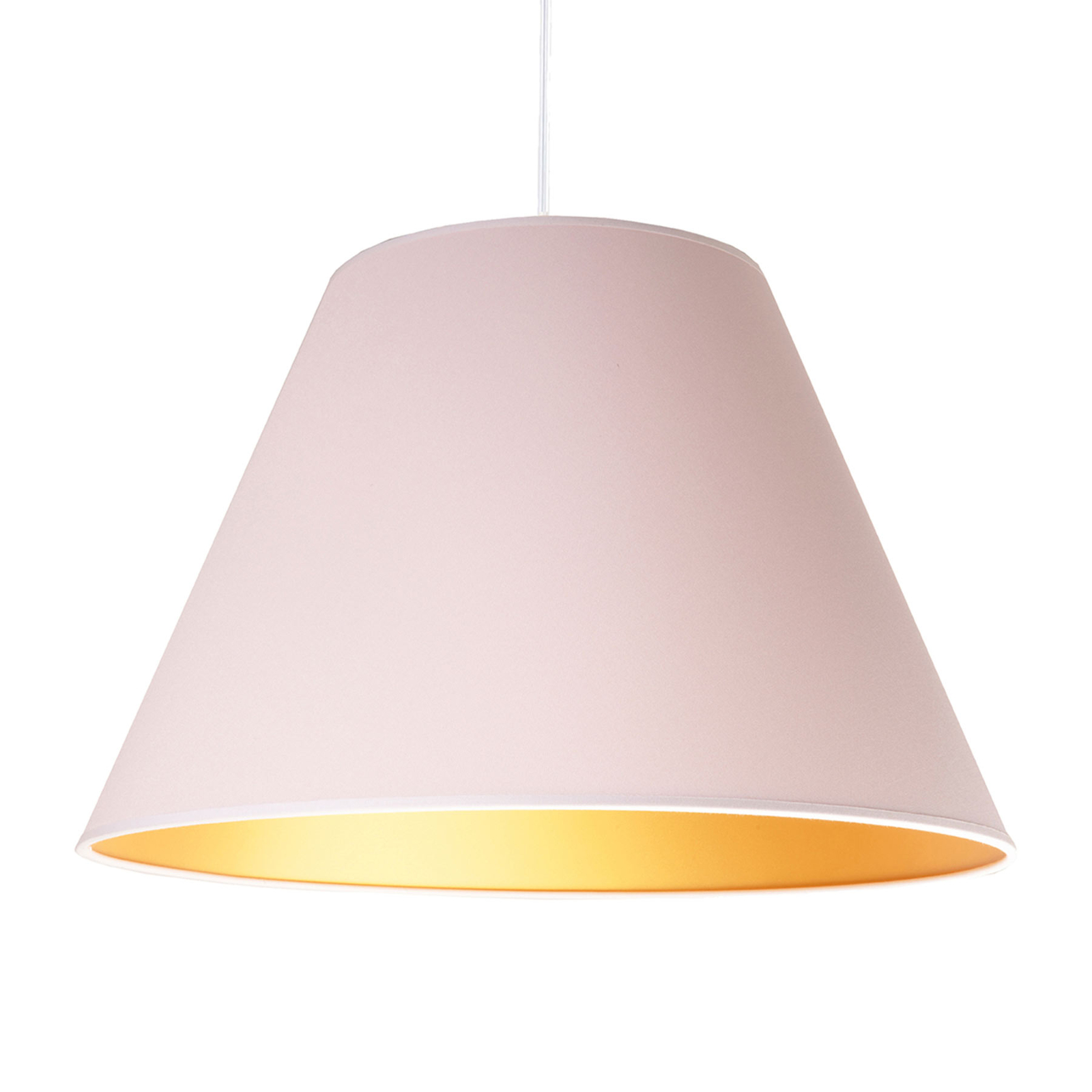 white pendant light gold inside