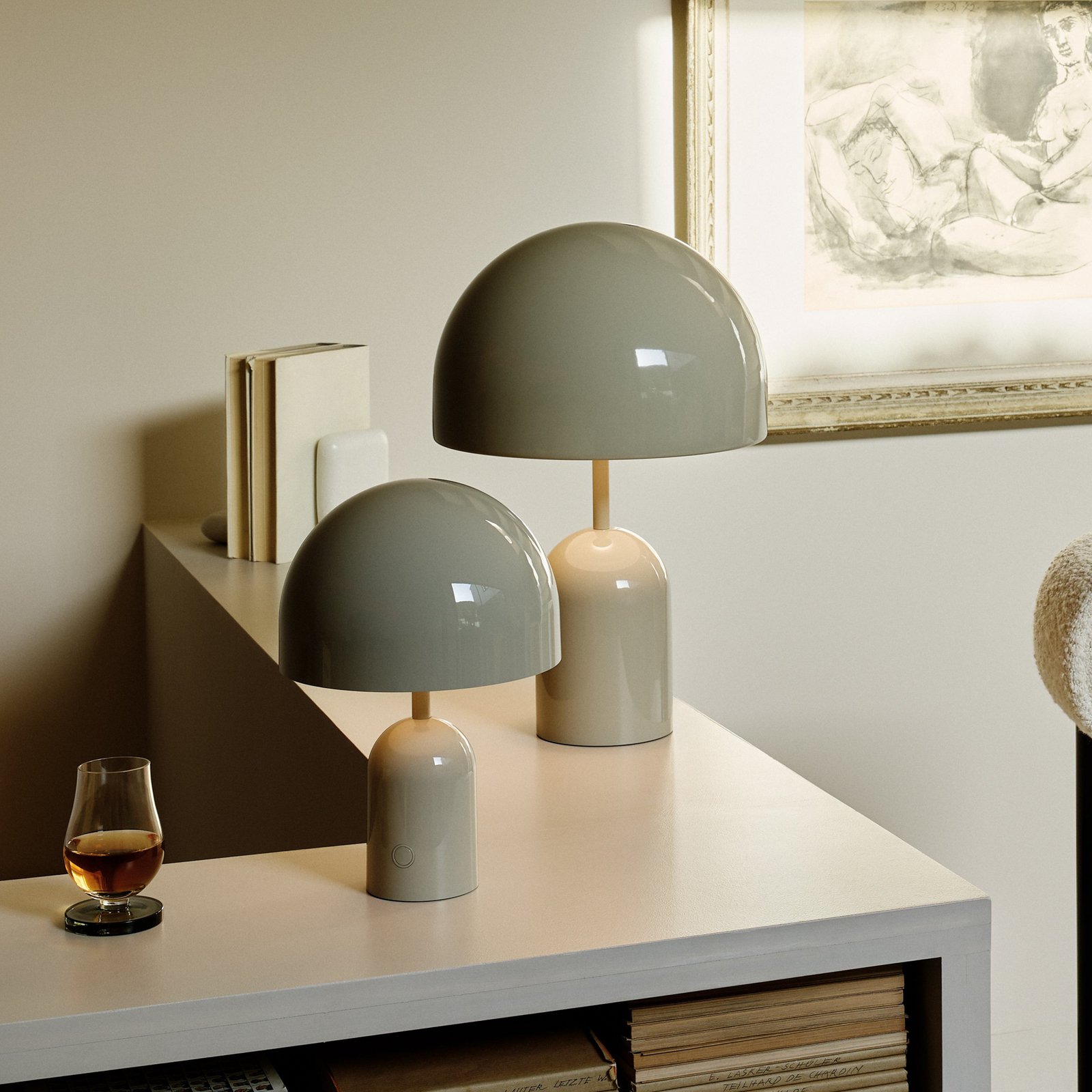 Bell Portable Candeeiro de Mesa H28 IP44 Grey - Tom Dixon