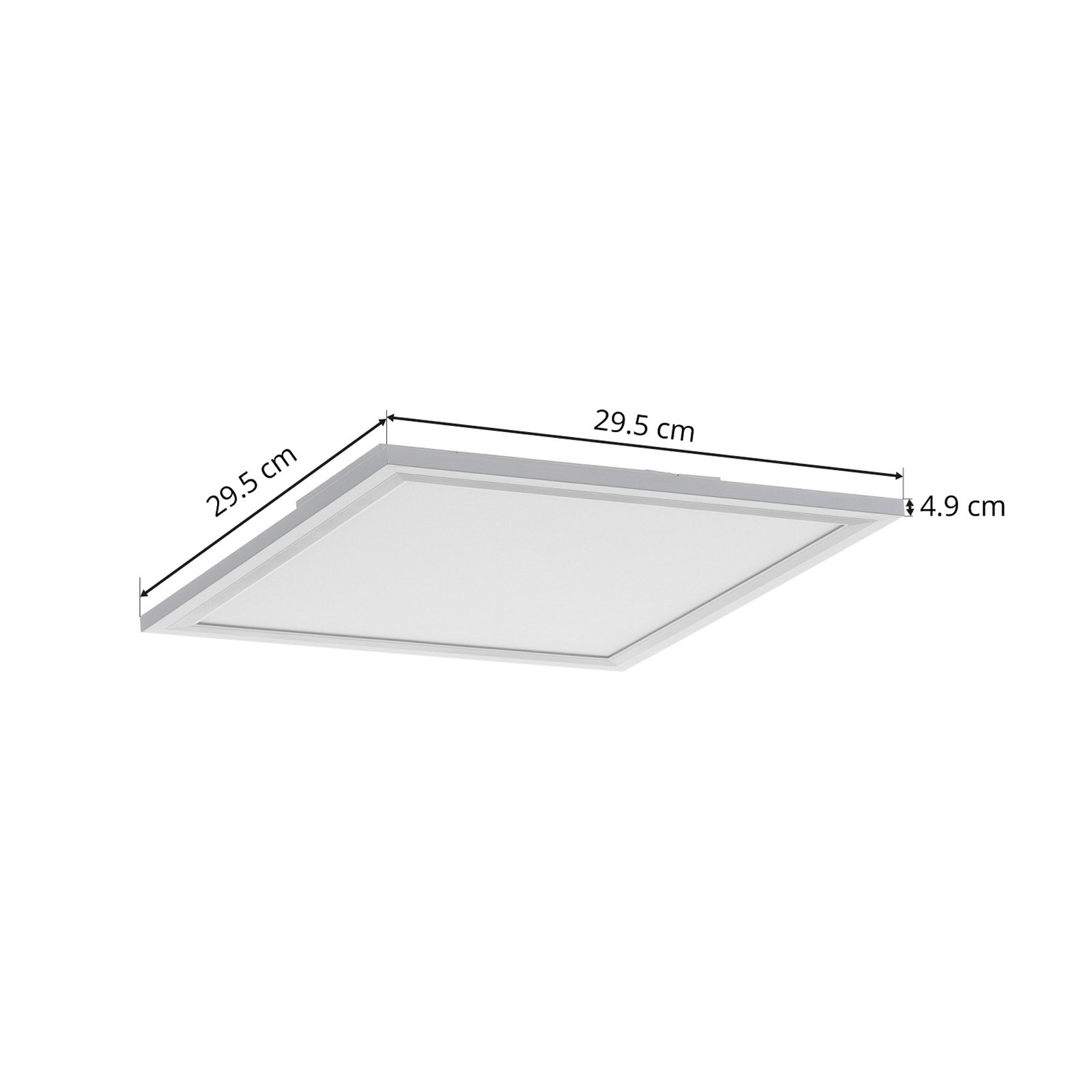 Lámpara de techo LED Piatto, sensor, 29,5 x 29,5 cm