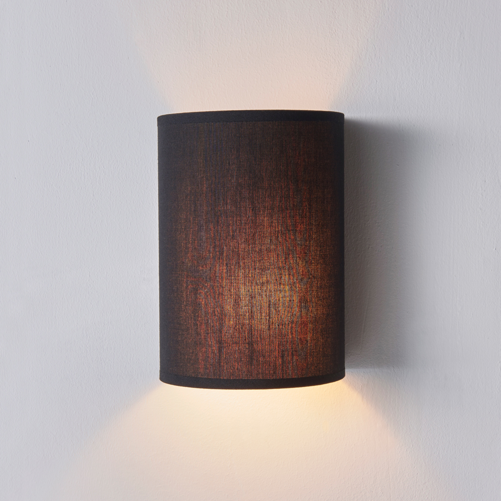 Annalisa - halfronde textielen wandlamp in zwart