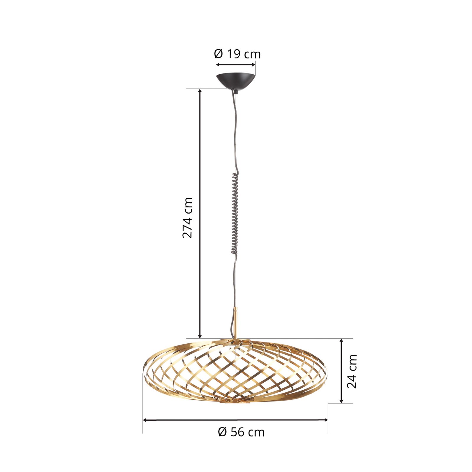 Tom Dixon Spring mała lampa wisząca Ø 56cm mosiądz