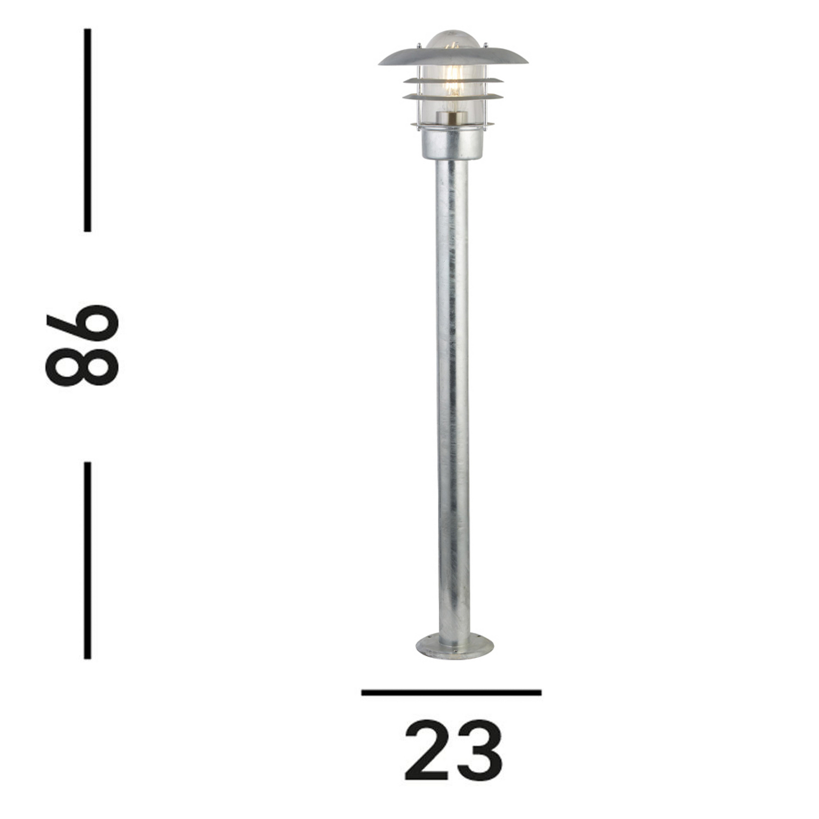 Borne lumineuse X Conrad, argent, IP44, hauteur 51 cm, acier