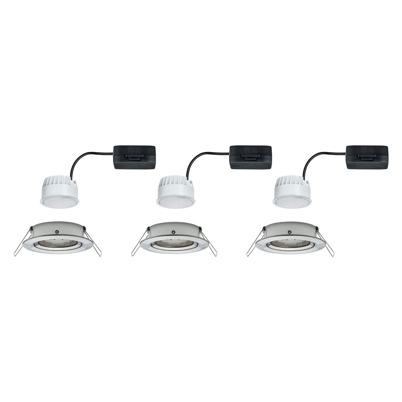 Paulmann Nova LED-Einbauspot 3er schwenkbar, Eisen