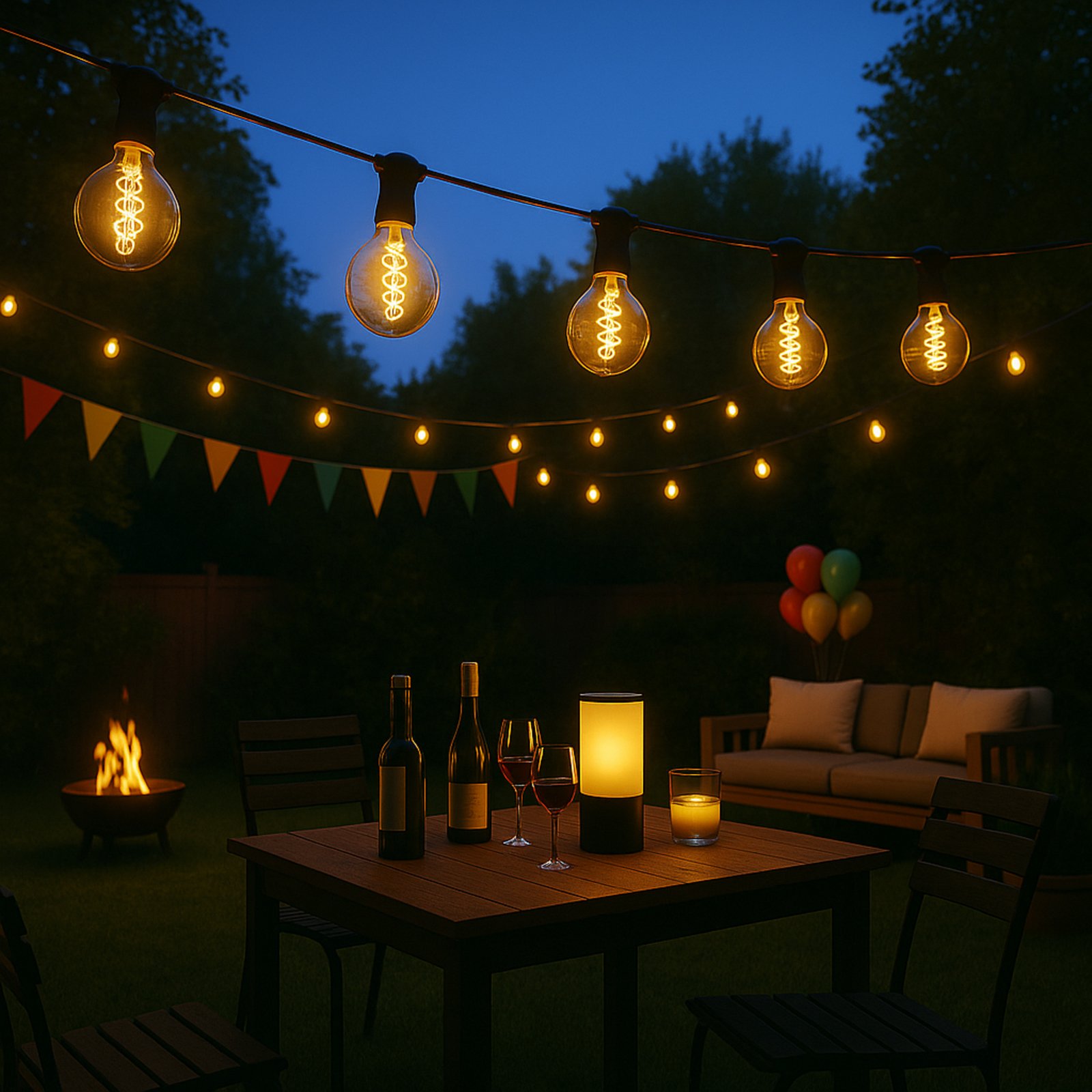 Calex LED-Lichterkette Vista XL Länge 10 m IP44 Remote