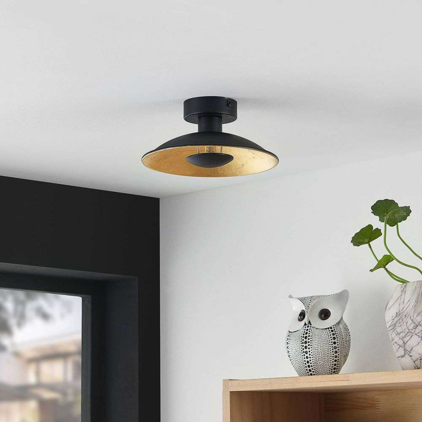 Narisara Stropní Lampa Ø20 Black/Gold - Lindby