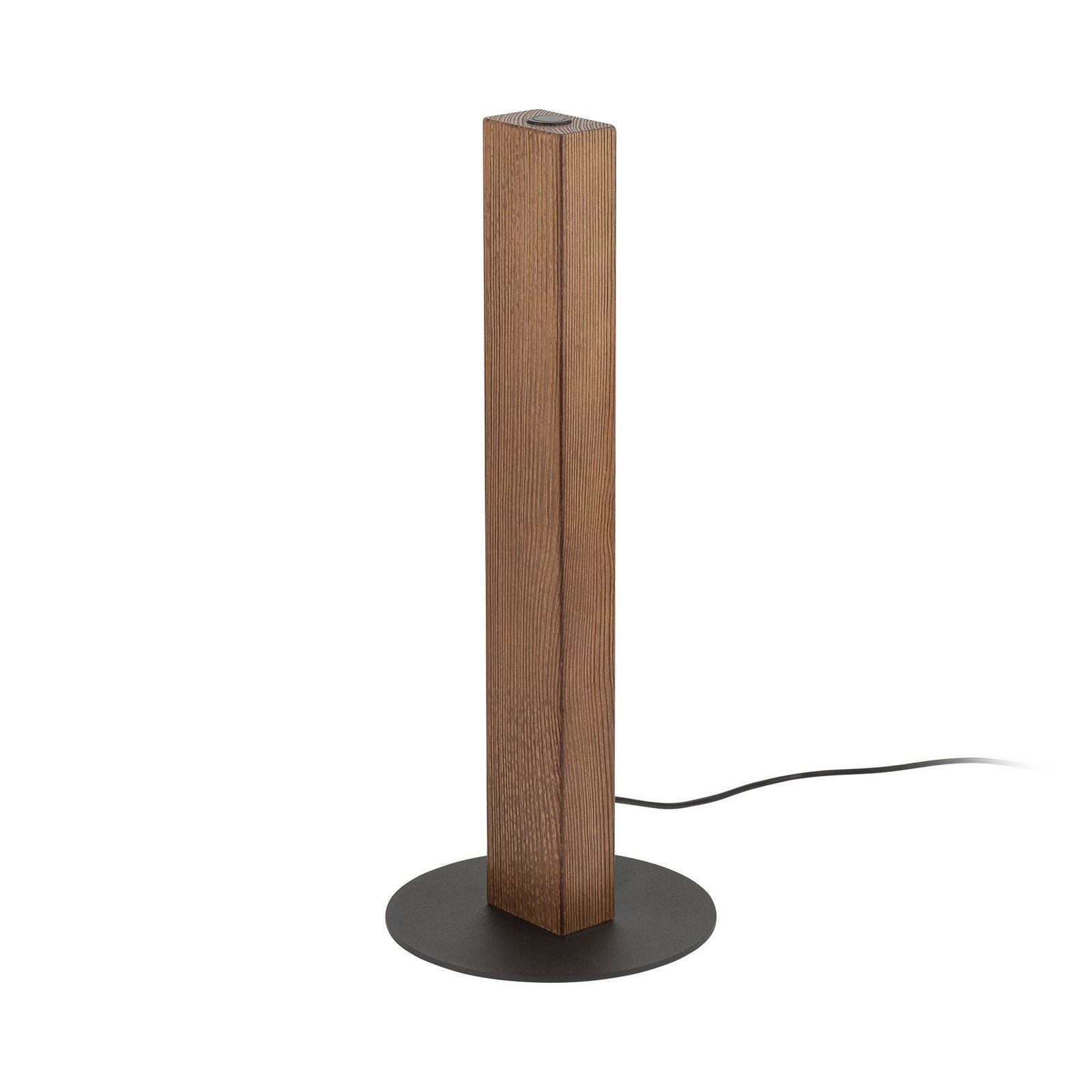 LED wooden table lamp Teo, pine, 42 cm, touch dimmer