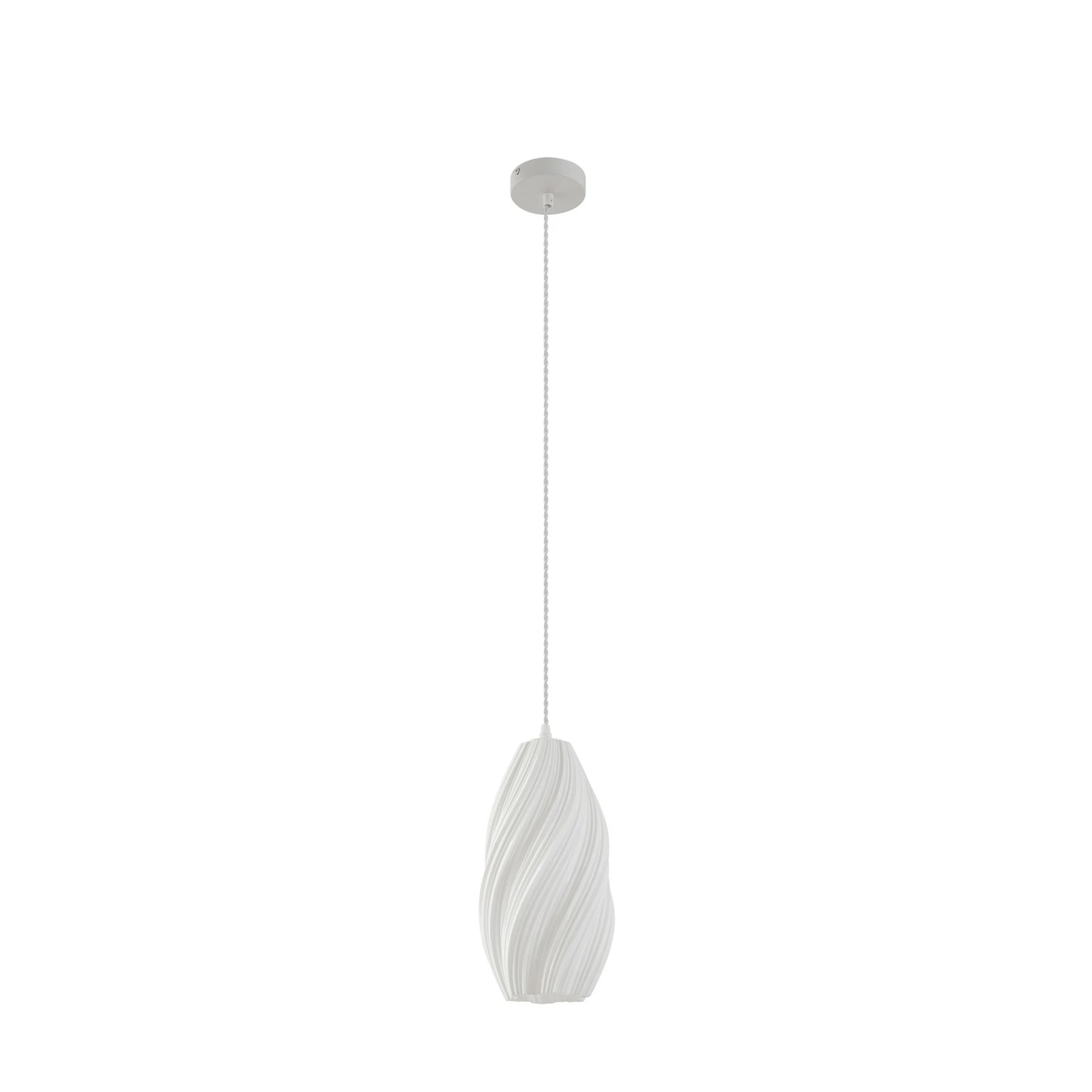Lindby obesna svetilka Nuvia, Ø 15,5 cm, bela, 3D tisk