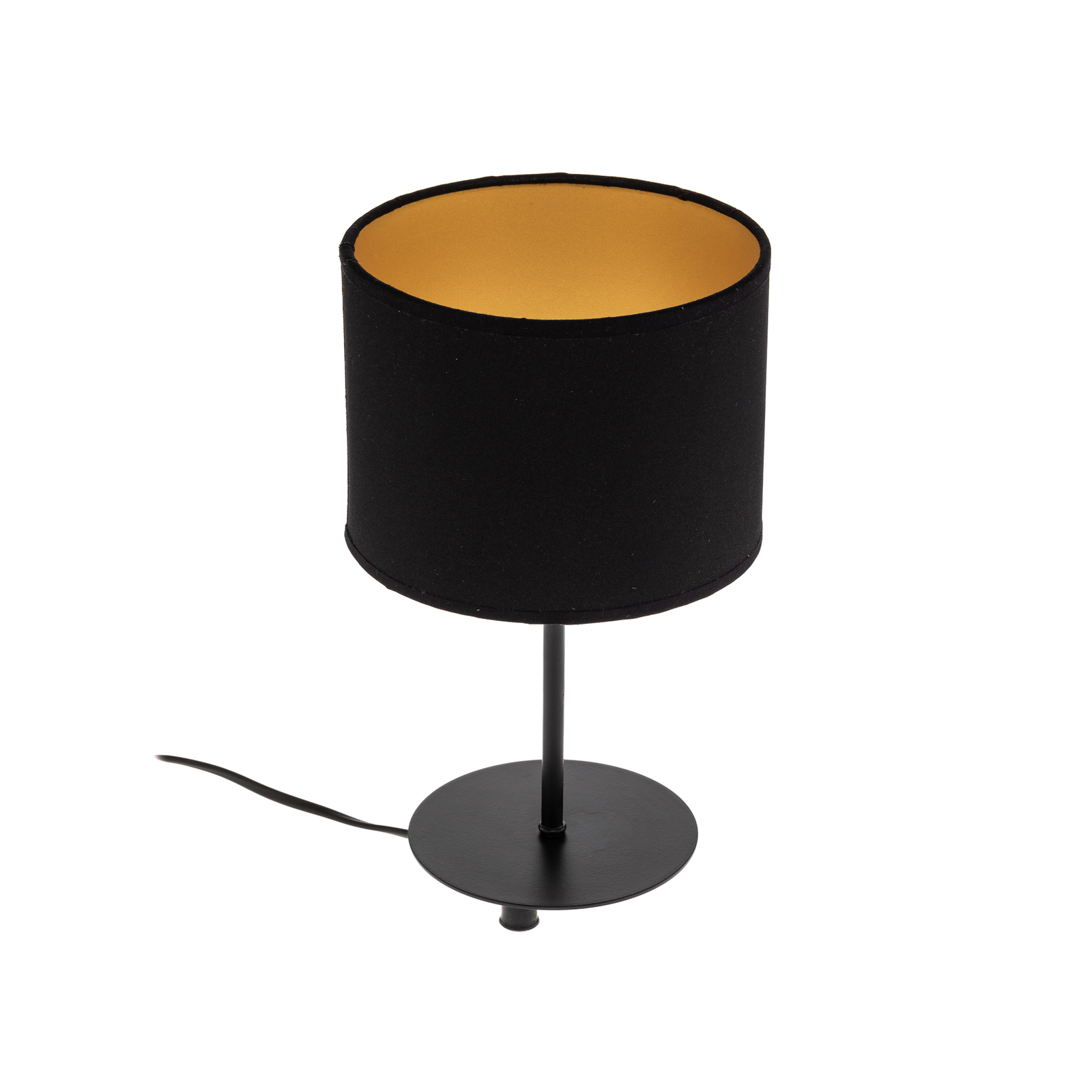 Bordlampe Roller, svart/gull, høyde 30 cm