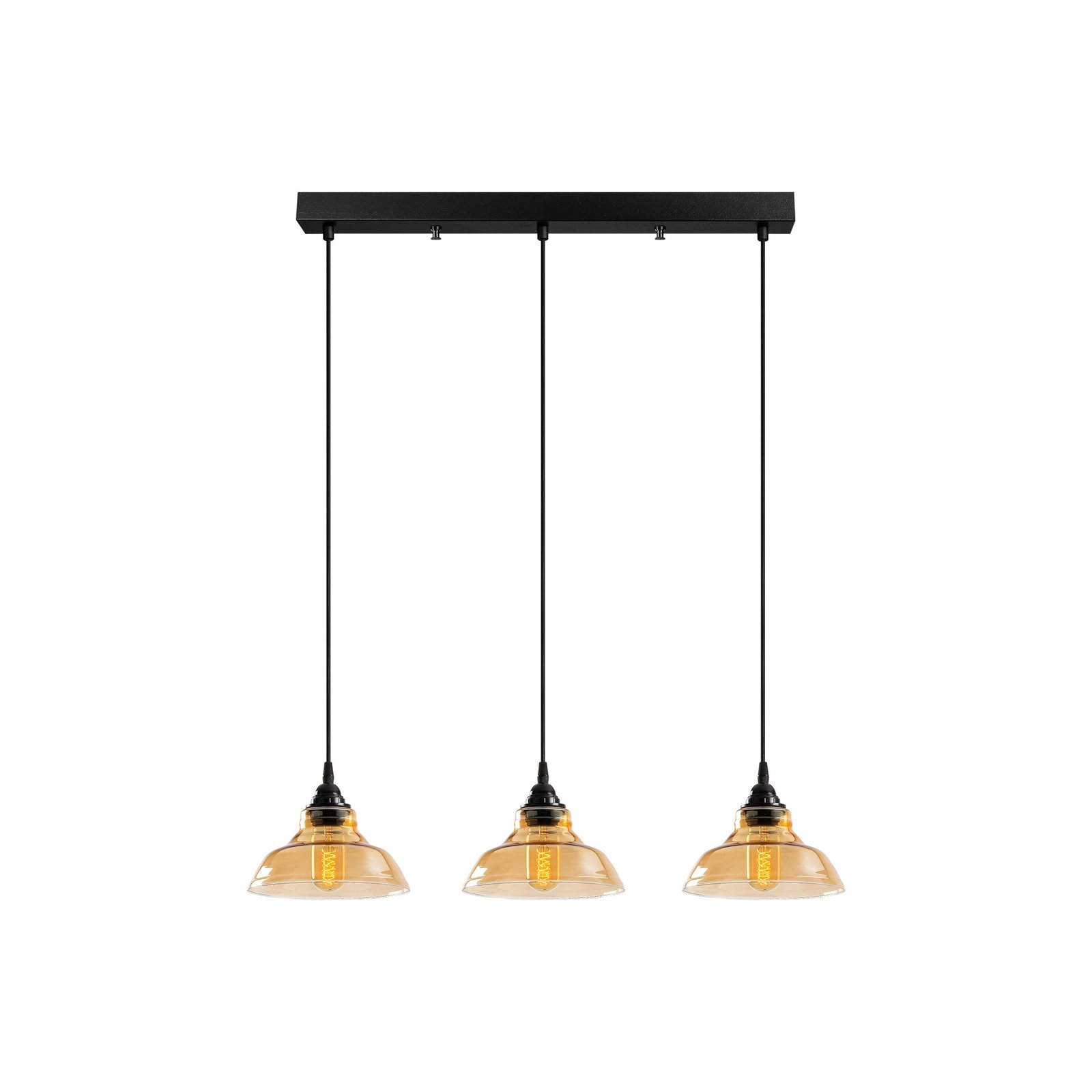 Hanglamp Dilberay 326-S 3-lamps zwart/amber