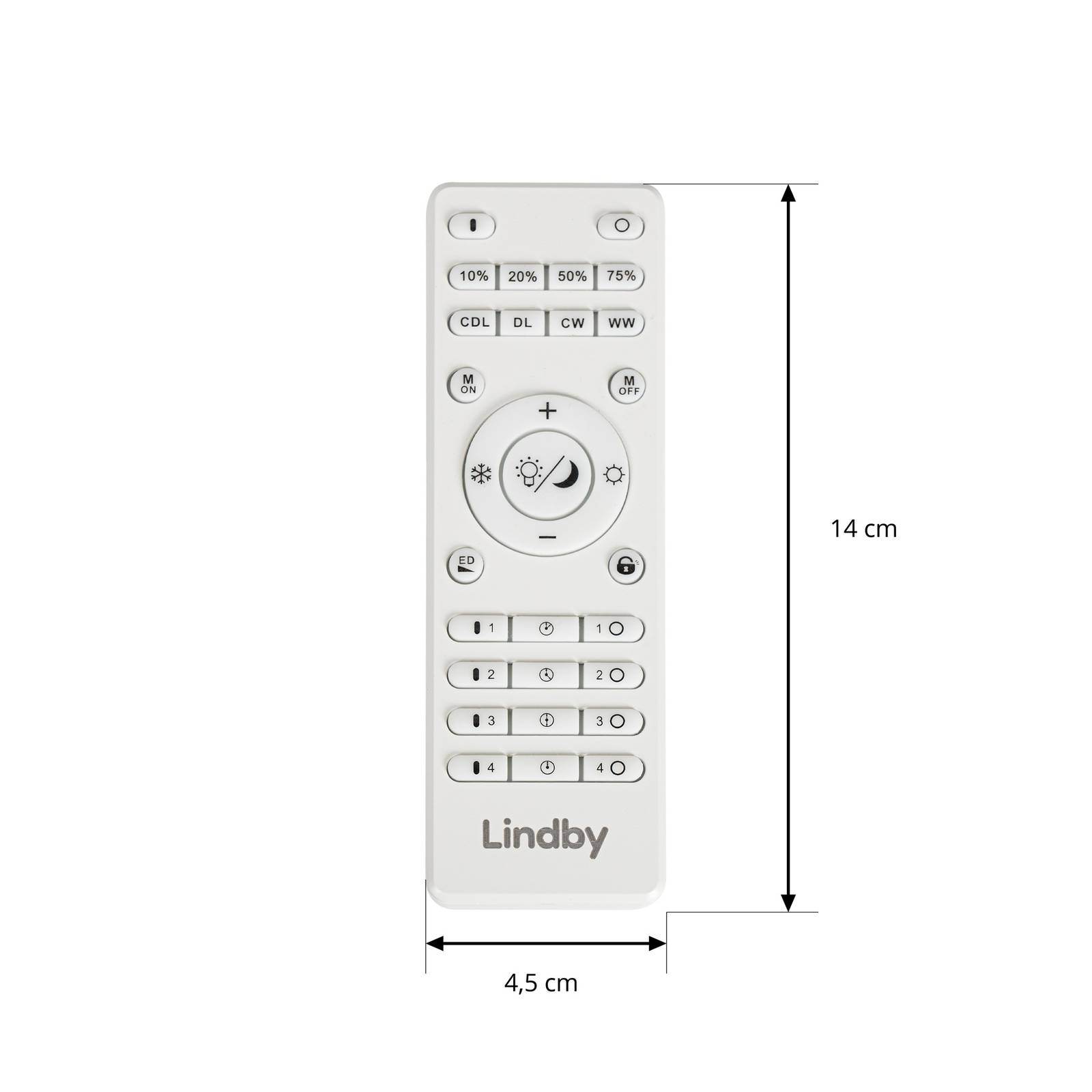 Lindby fjernkontroll Lumaro hvit lengde 14 cm