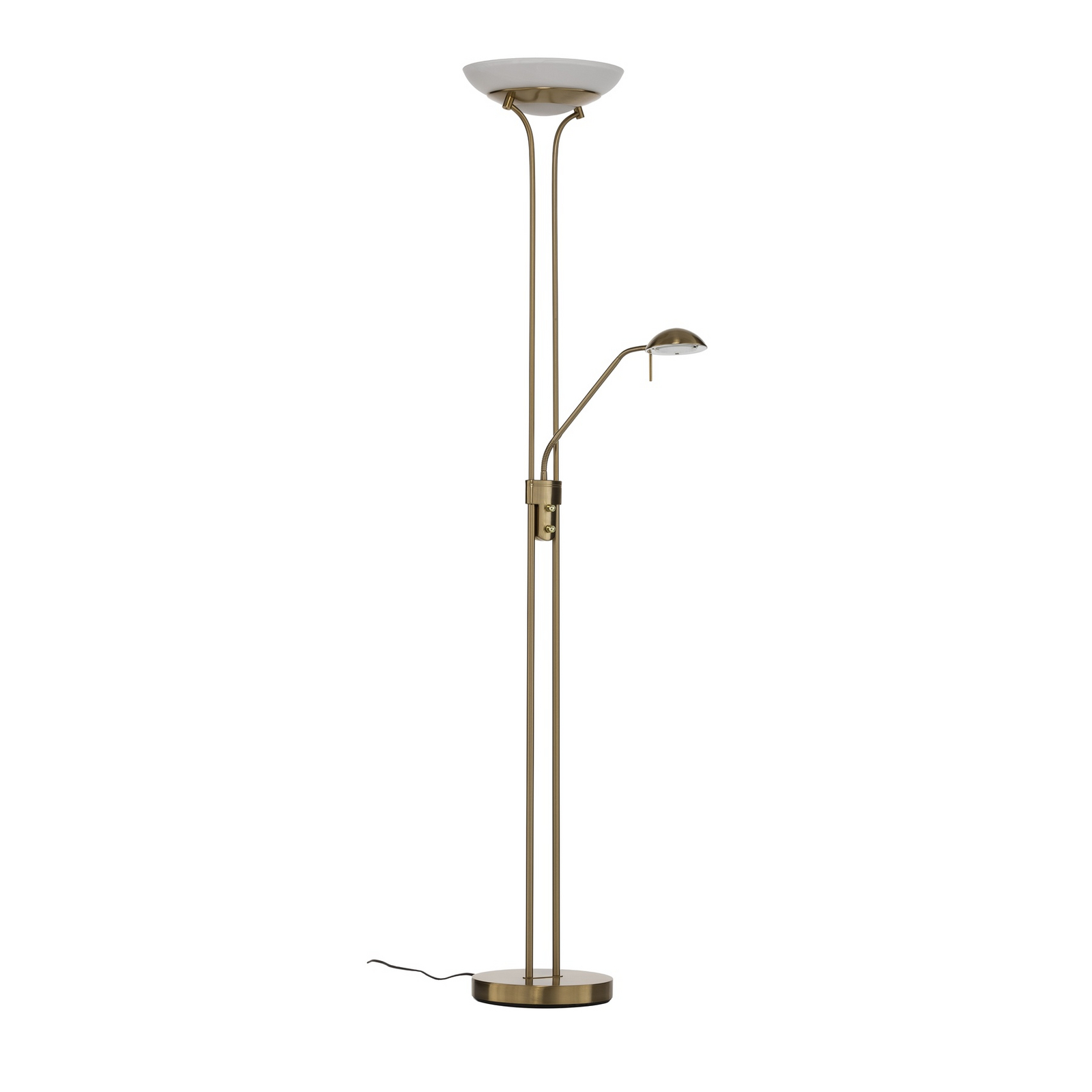 Lindby LED-Stehlampe Yveta, messing, Leselampe, dimmbar Lindby LED-Stehlampe Yveta, messing, Leselampe, dimmbar