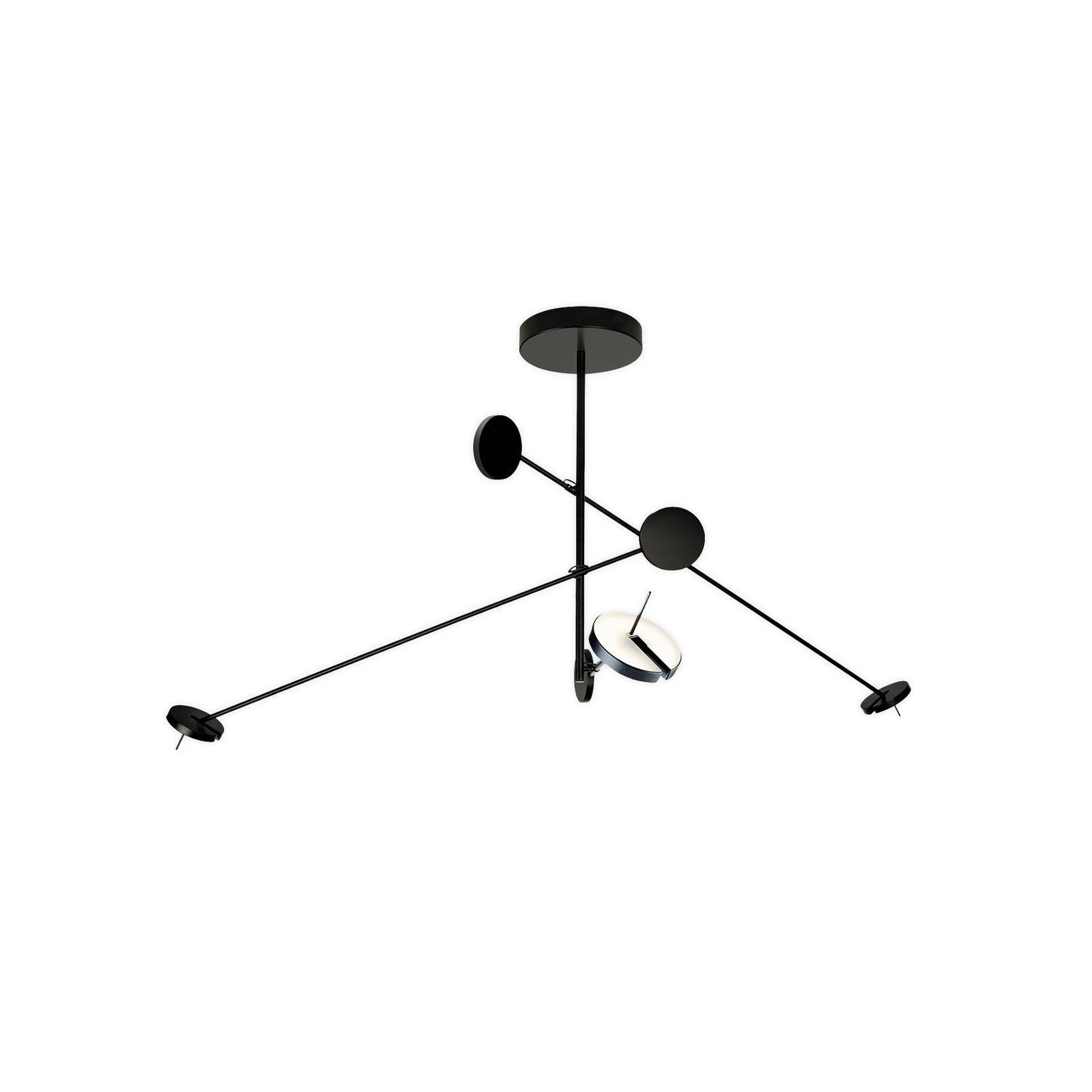 LEDS-C4 LED hanglamp Invisible Triplex, 2.700 K, zwart